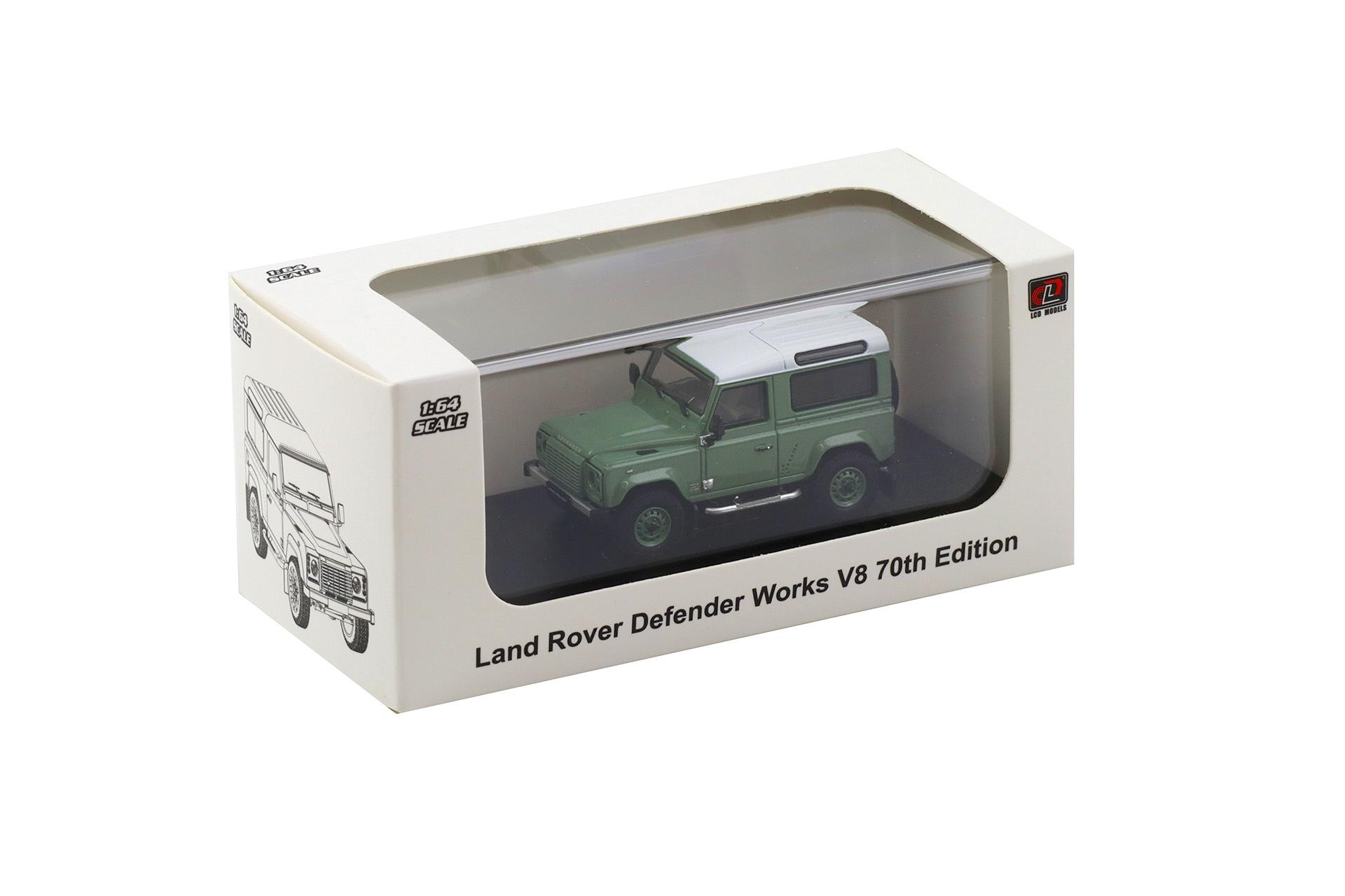 1:64 LCD Models Land Rover Defender Works V8 70th Edition Glasmir green LCD64016-GE