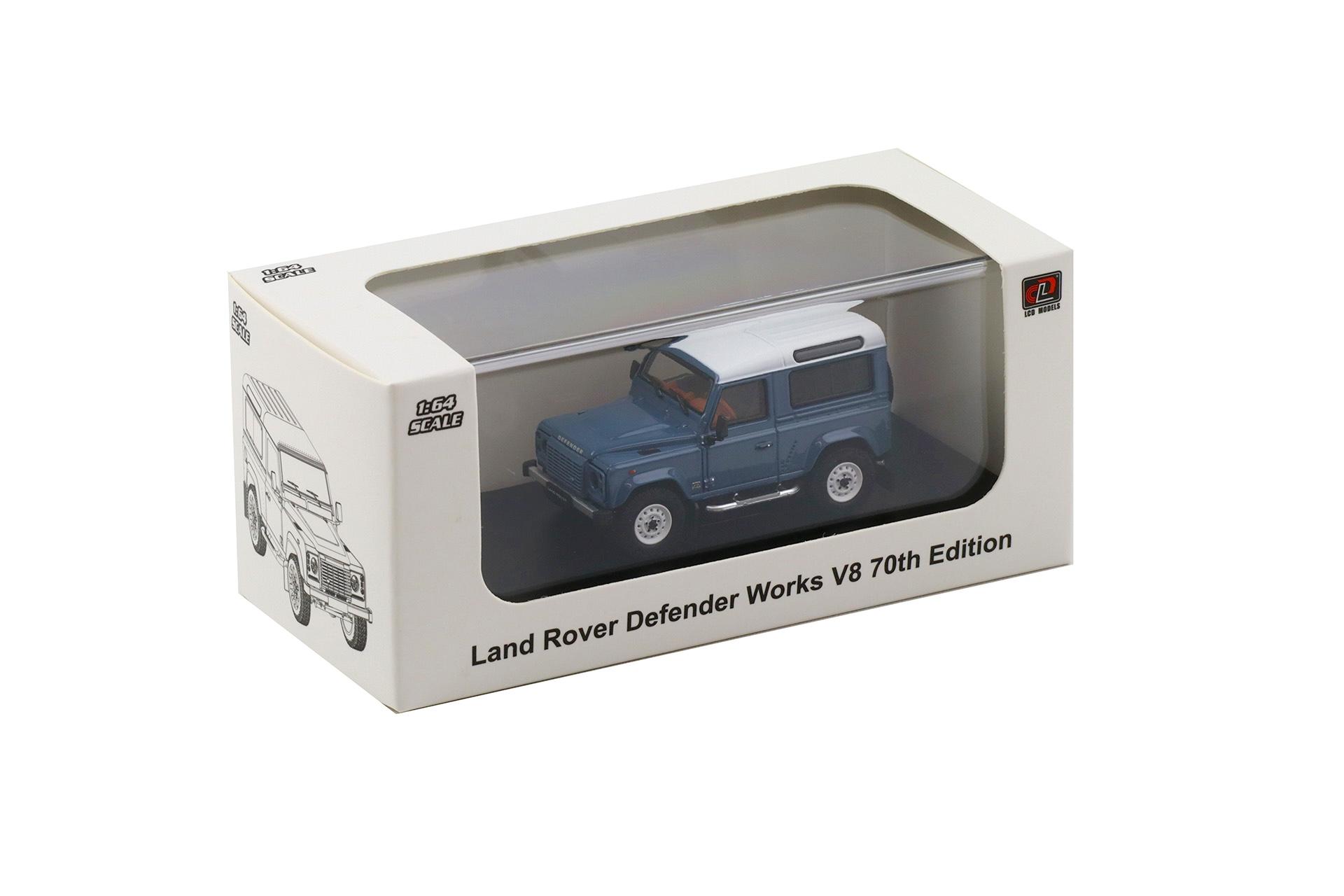 1:64 LCD Models Land Rover Defender Works V8 70th Edition Vintage blue LCD64016-BU