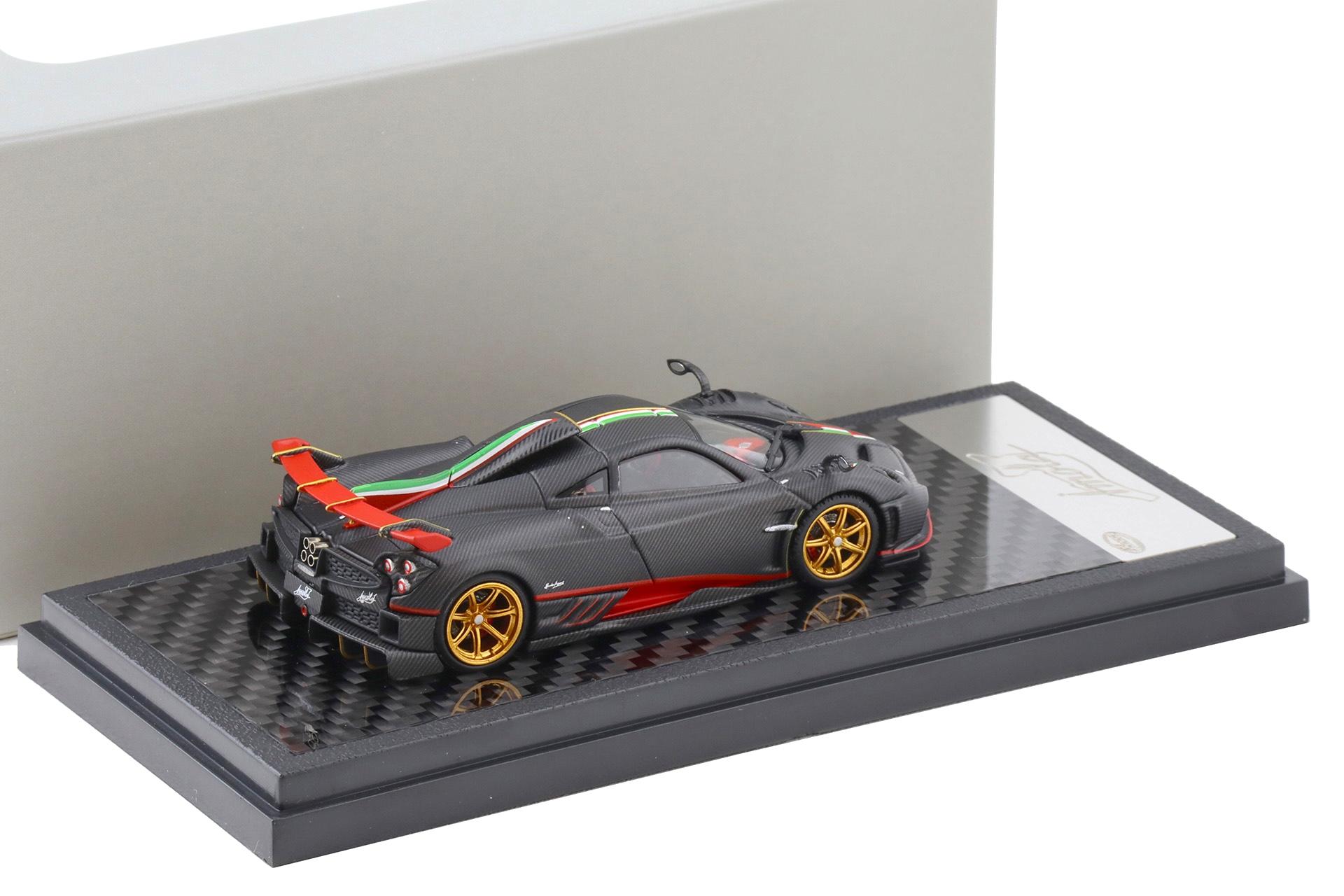 1:64 LCD Models Pagani Imola Coupe matt black Carbon with Italian Flag LCD64041-MBCI