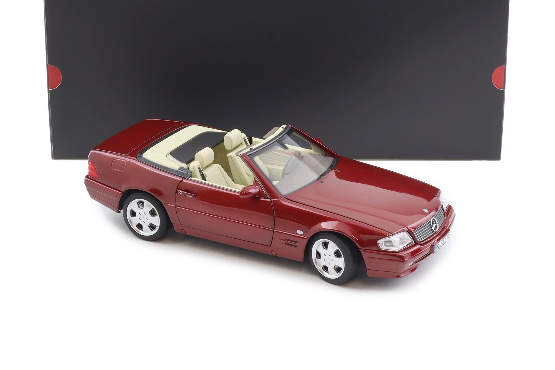 1:18 Norev Mercedes SL 500 R129 Convertible Facelift amber red DEALER VERSION