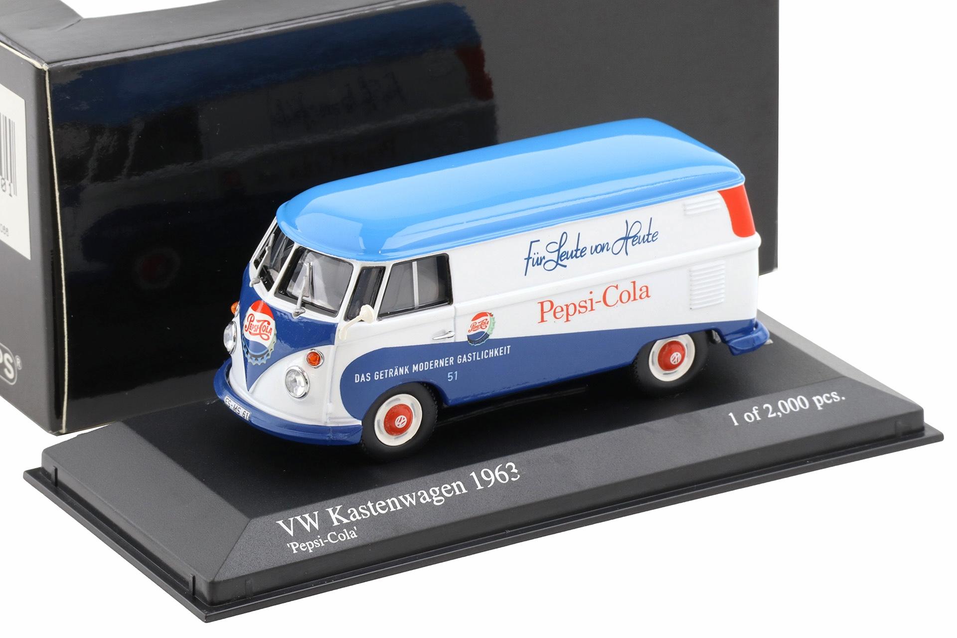 1:43 Minichamps VW T1 Bus Kastenwagen PEPSI-COLA 1963