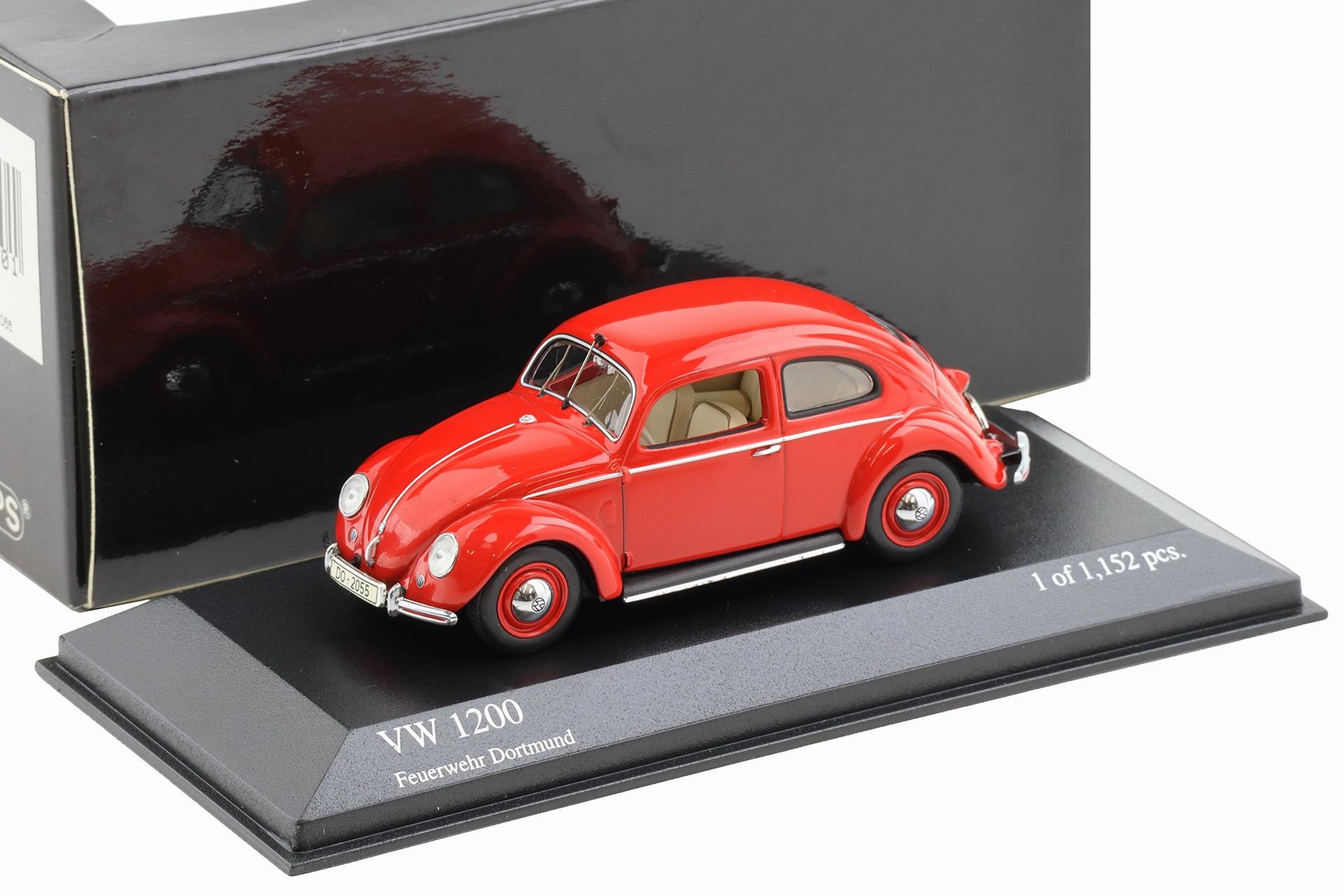 1:43 Minichamps VW Käfer 1200 Export Feuerwehr Dortmund red