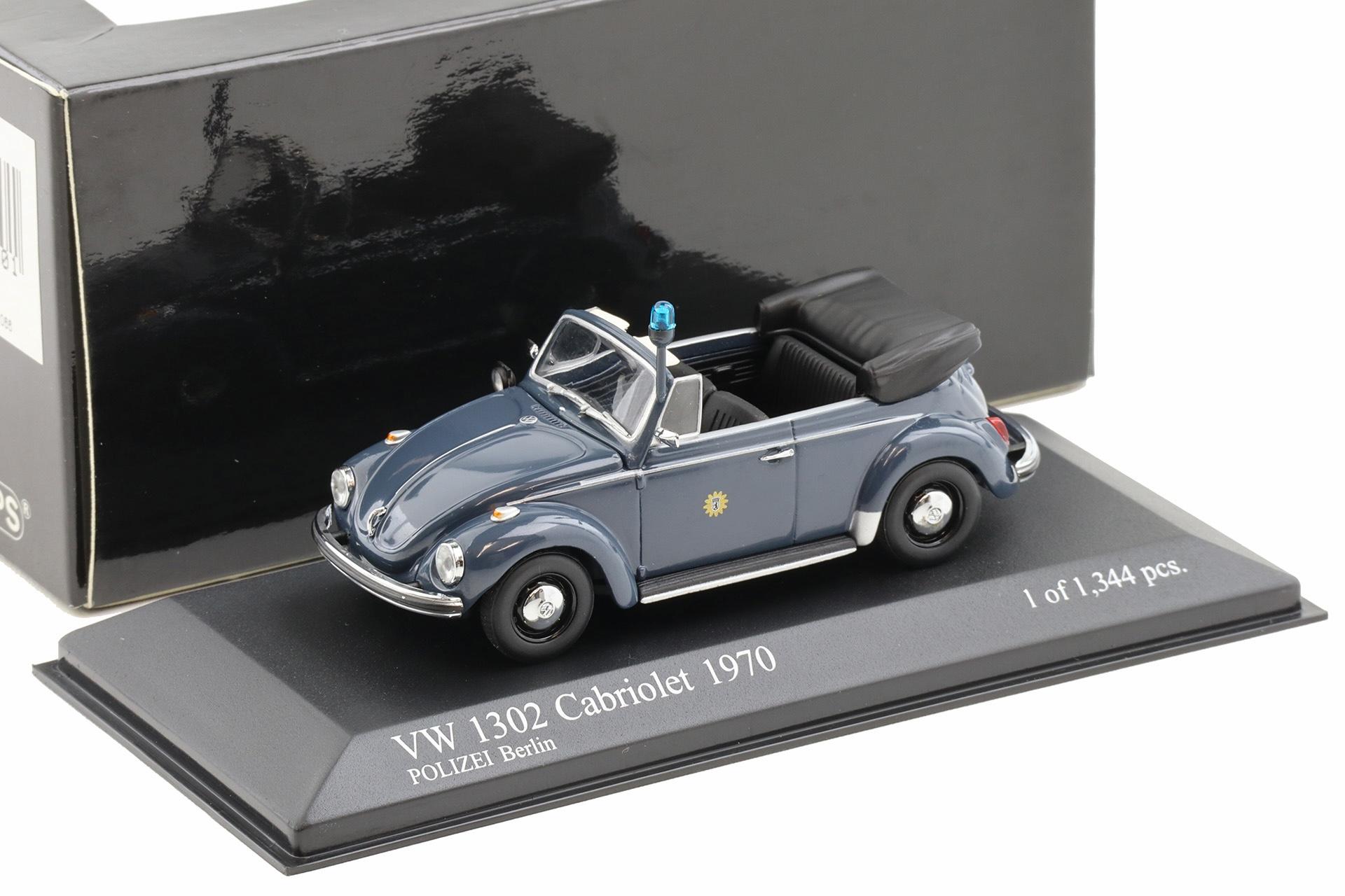 1:43 Minichamps VW 1302 Käfer Cabriolet 1970 Polizei Berlin