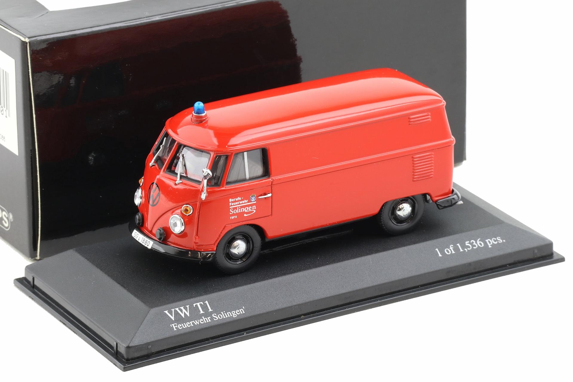 1:43 Minichamps VW T1 Kastenwagen 1966 red Feuerwehr Solingen