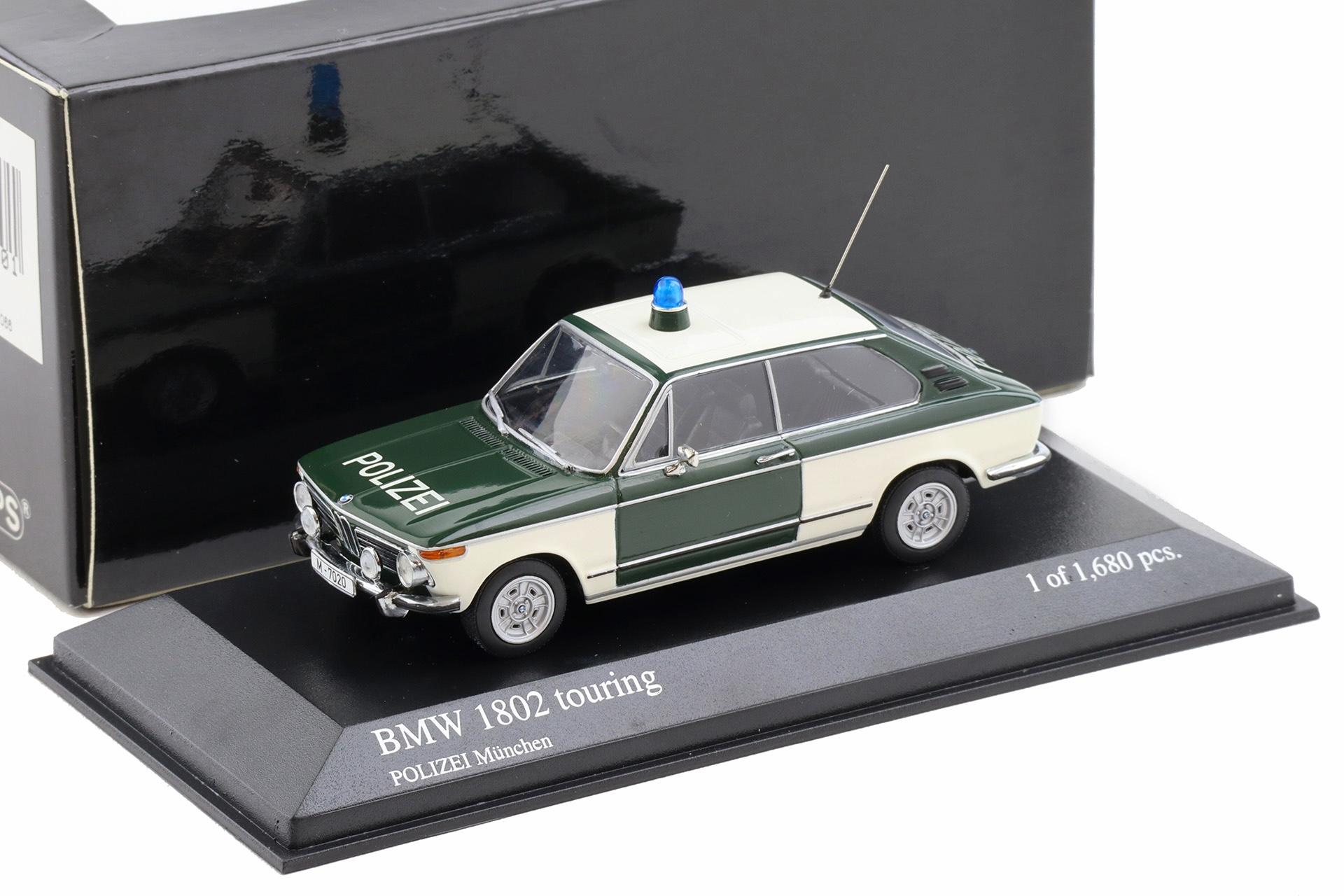 1:43 Minichamps BMW 1802 Touring 1972 Polizei München green/ white