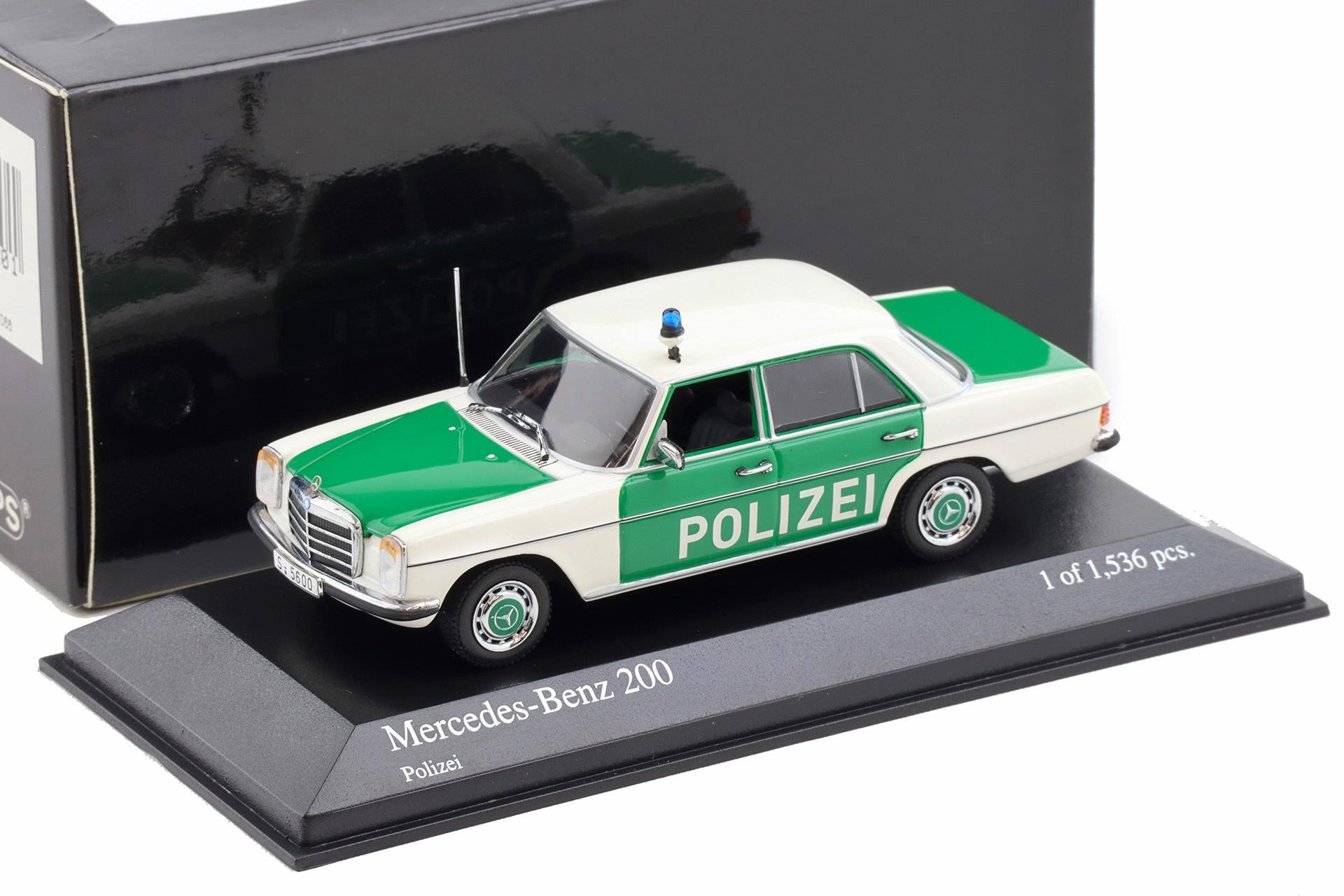1:43 Minichamps Mercedes 200 W115 Sedan /8 Polizei green/ white