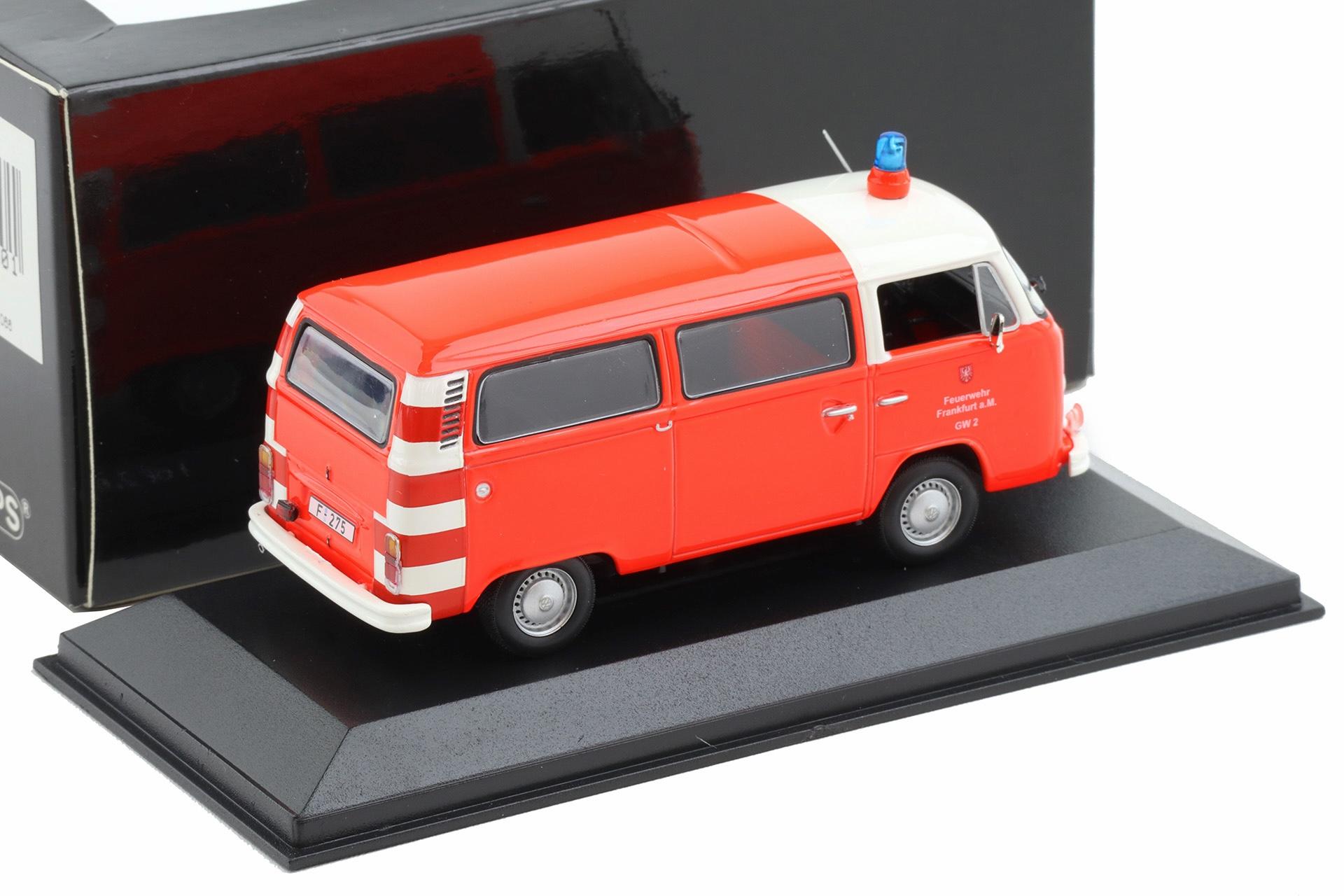 1:43 Minichamps VW T2 Bus 1976 Feuerwehr Frankfurt red/ white