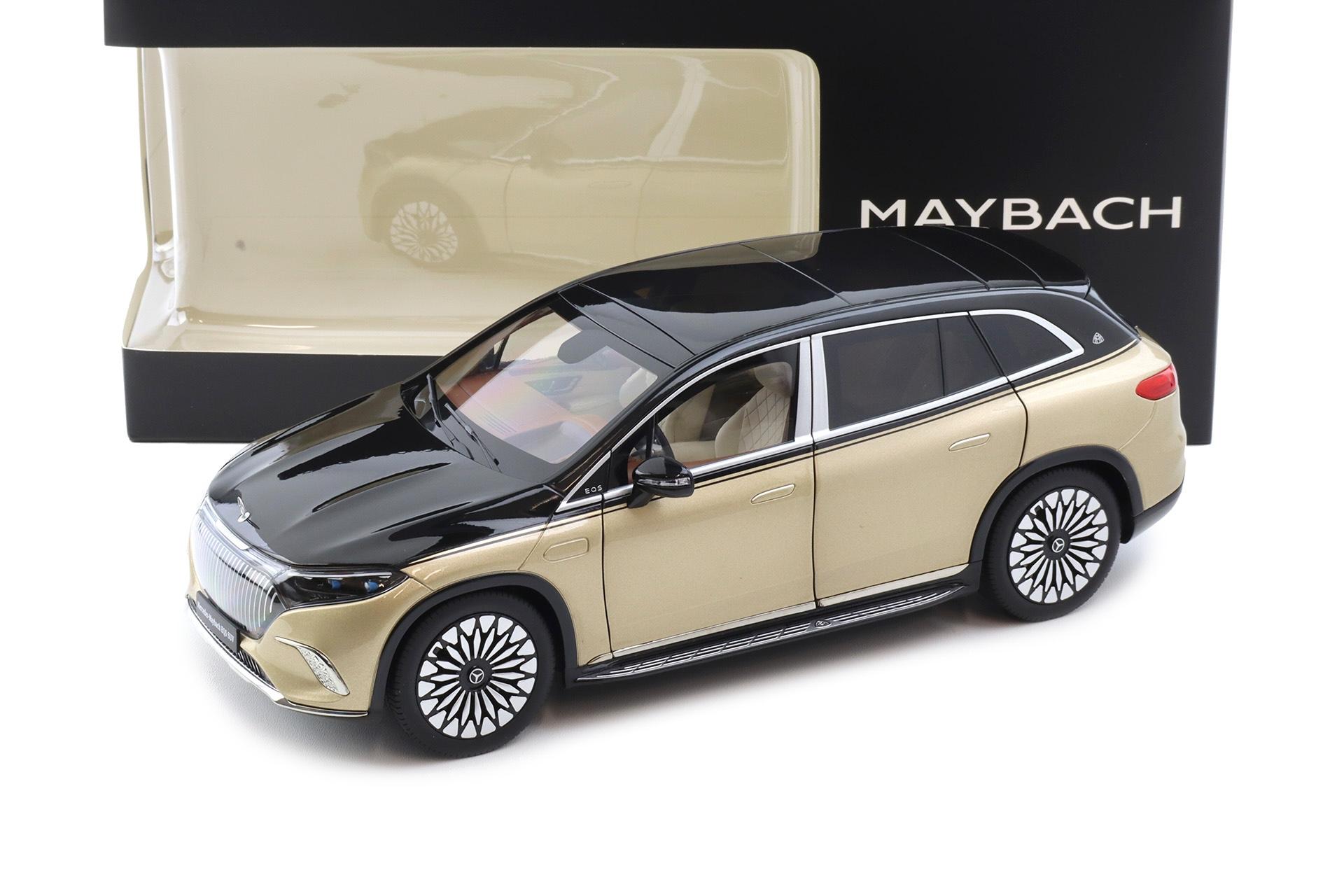 1:18 NZG Mercedes Maybach EQS 680 SUV black/ Kalahari gold DEALER VERSION