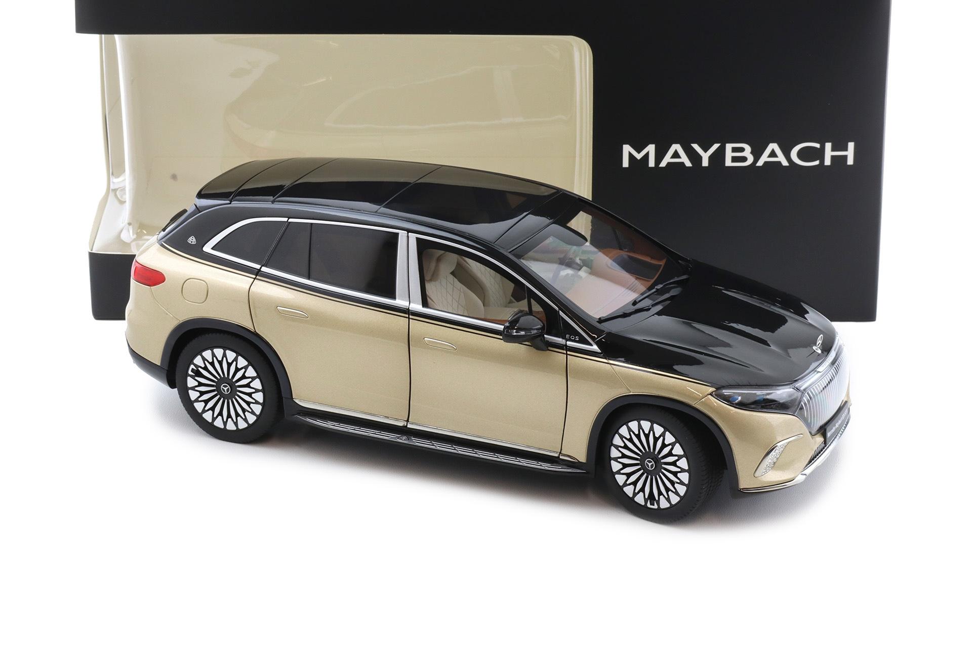 1:18 NZG Mercedes Maybach EQS 680 SUV black/ Kalahari gold DEALER VERSION