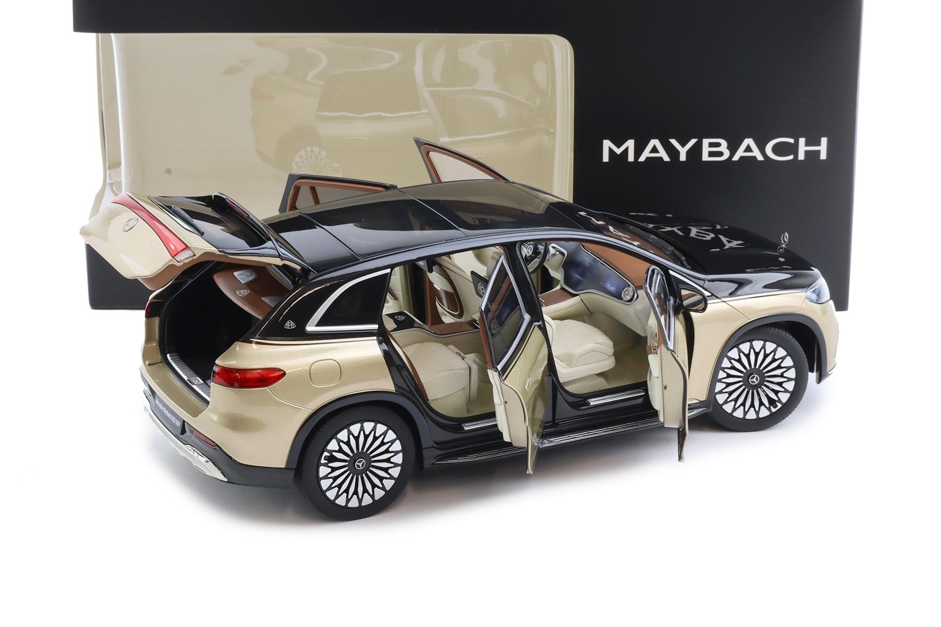 1:18 NZG Mercedes Maybach EQS 680 SUV black/ Kalahari gold DEALER VERSION