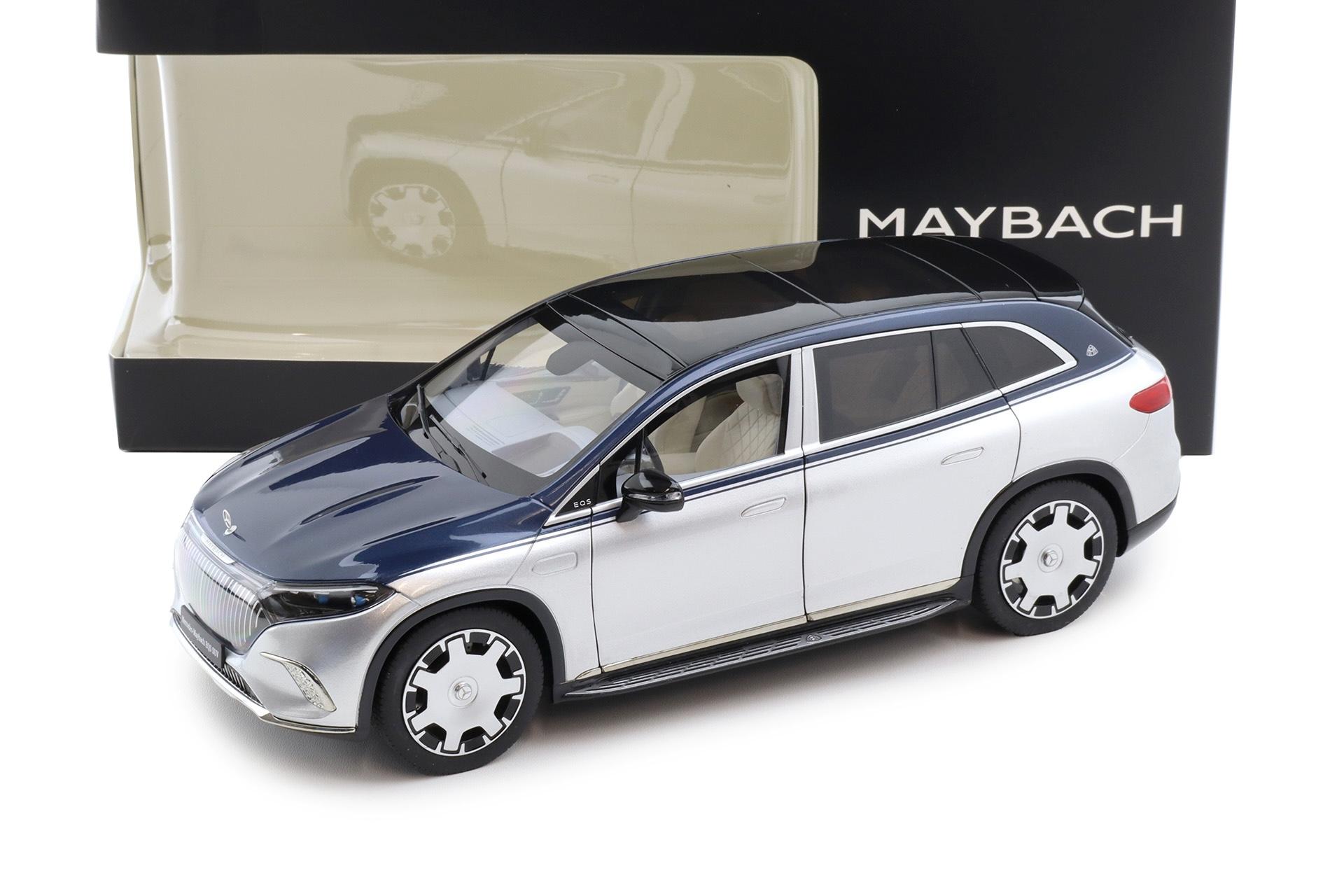 1:18 NZG Mercedes Maybach EQS 680 SUV nautic blue/ hightech silver DEALER VERSION