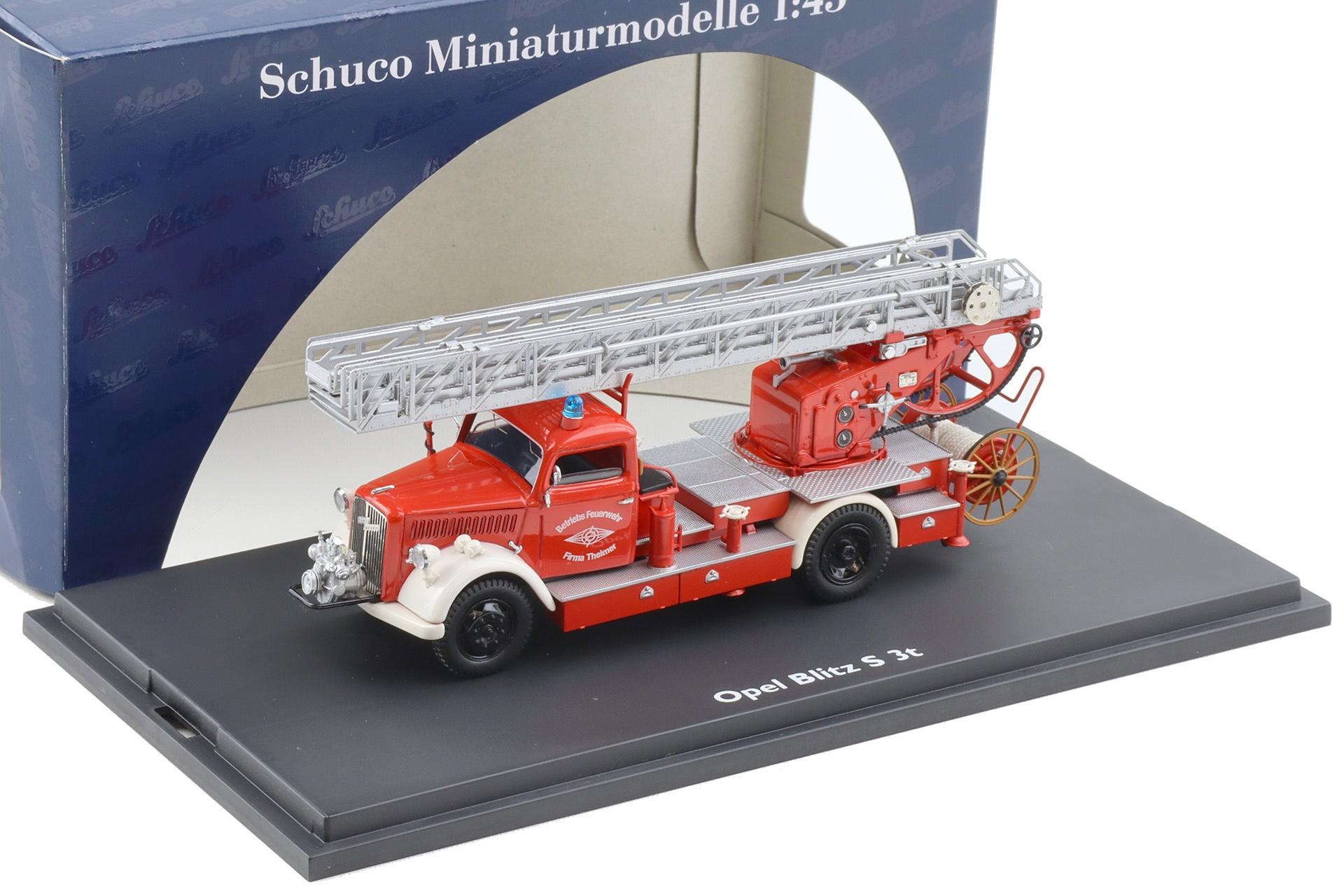 1:43 Schuco Opel Blitz S 3t Feuerwehr Betriebsfeuerwehr Firma Theimer red