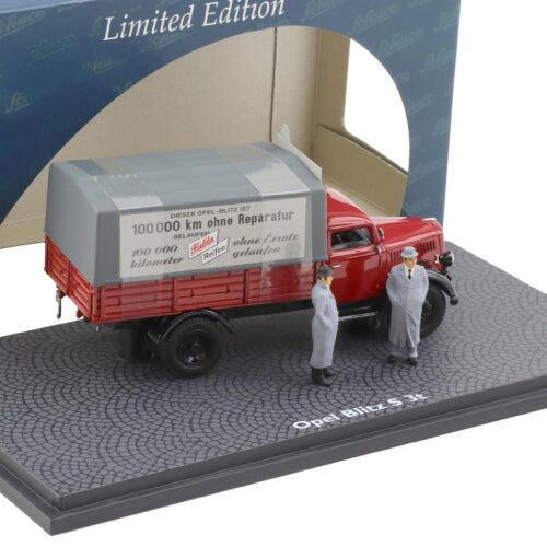 1:43 Schuco Opel Blitz S 3t Pritsche/ Plane Fulda Reifen with figures