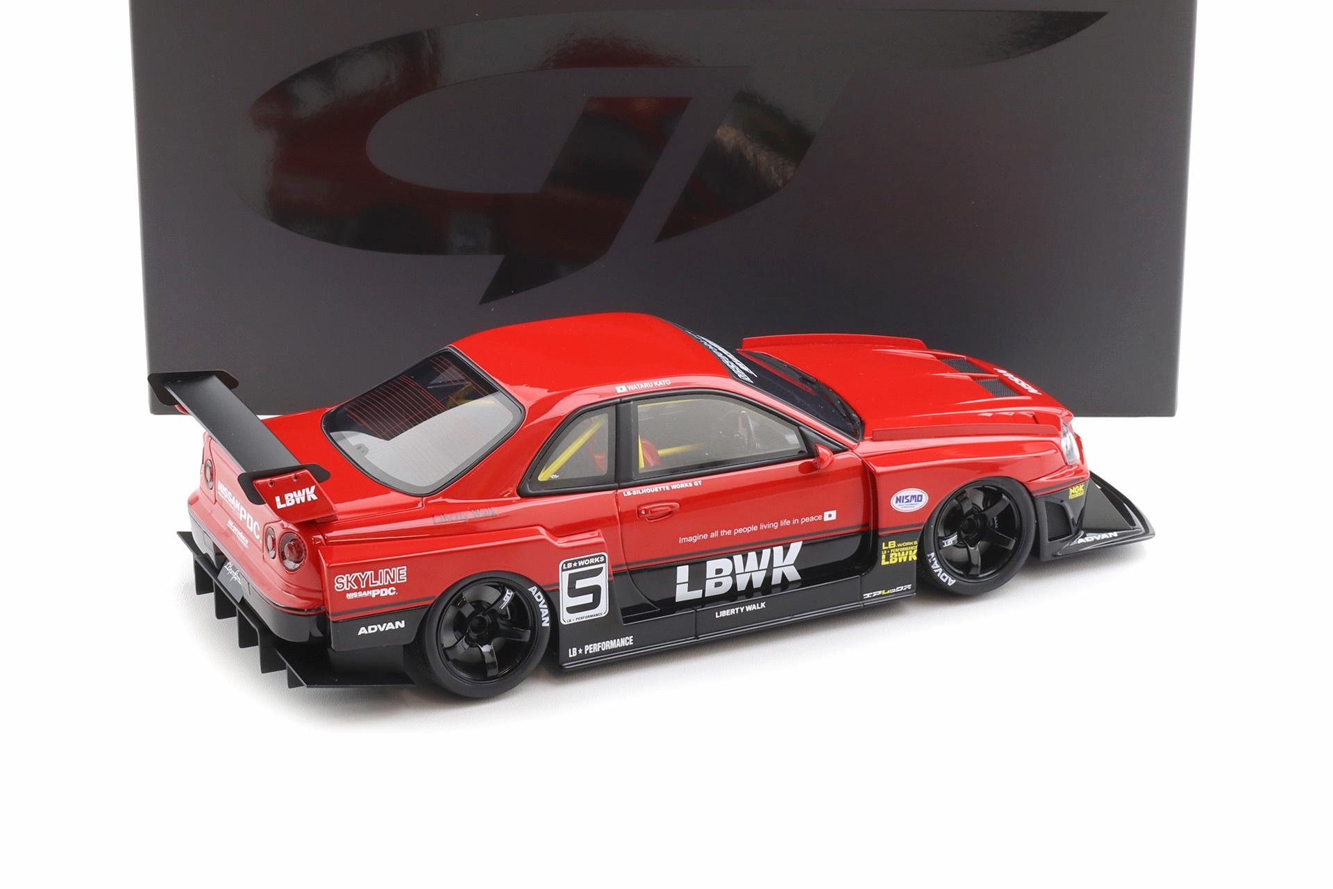 1:18 GT Spirit GT570 Nissan GT-R R34 Super Silhouette Liberty Walk Active red 2020