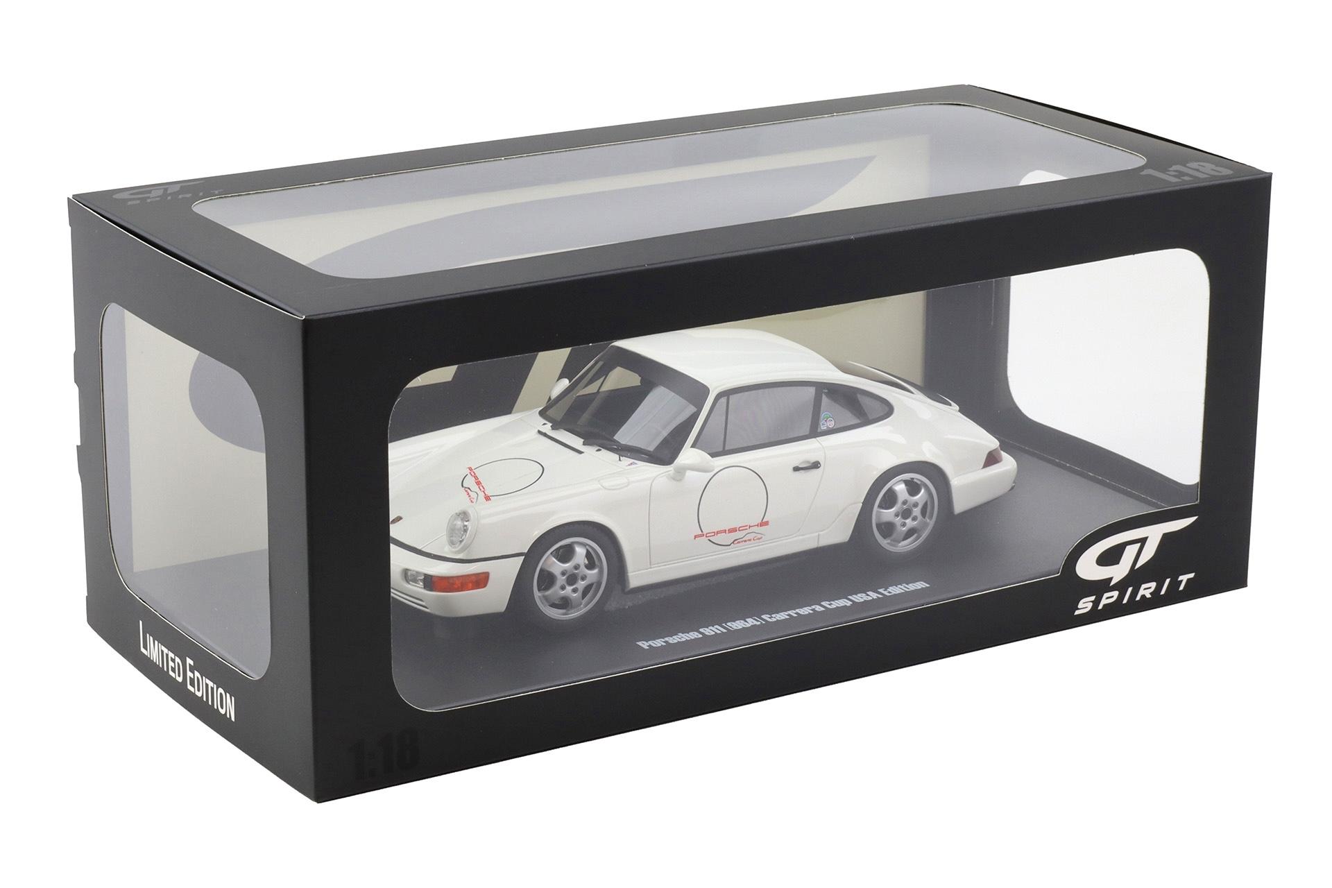 1:18 GT Spirit GT995 Porsche 911 964 Carrera Cup USA Edition Grand Prix white 1992