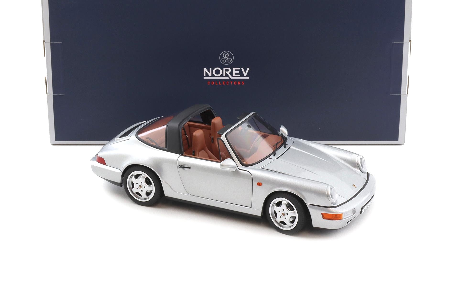 1:18 Norev Porsche 911 964 Carrera 4 Targa 1990 silver metallic 187342