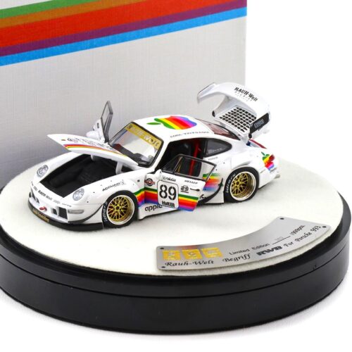 1:64 PGM Deluxe Porsche 911 993 RWB white Apple full openings - Limited 999 pcs.