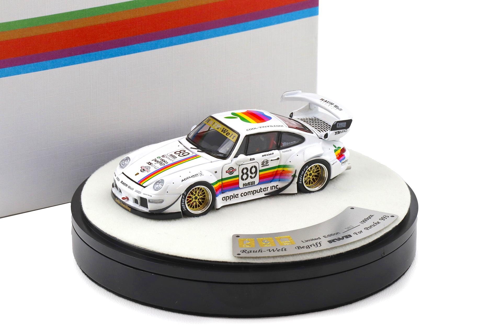 1:64 PGM Deluxe Porsche 911 993 RWB white Apple full openings - Limited 999 pcs.
