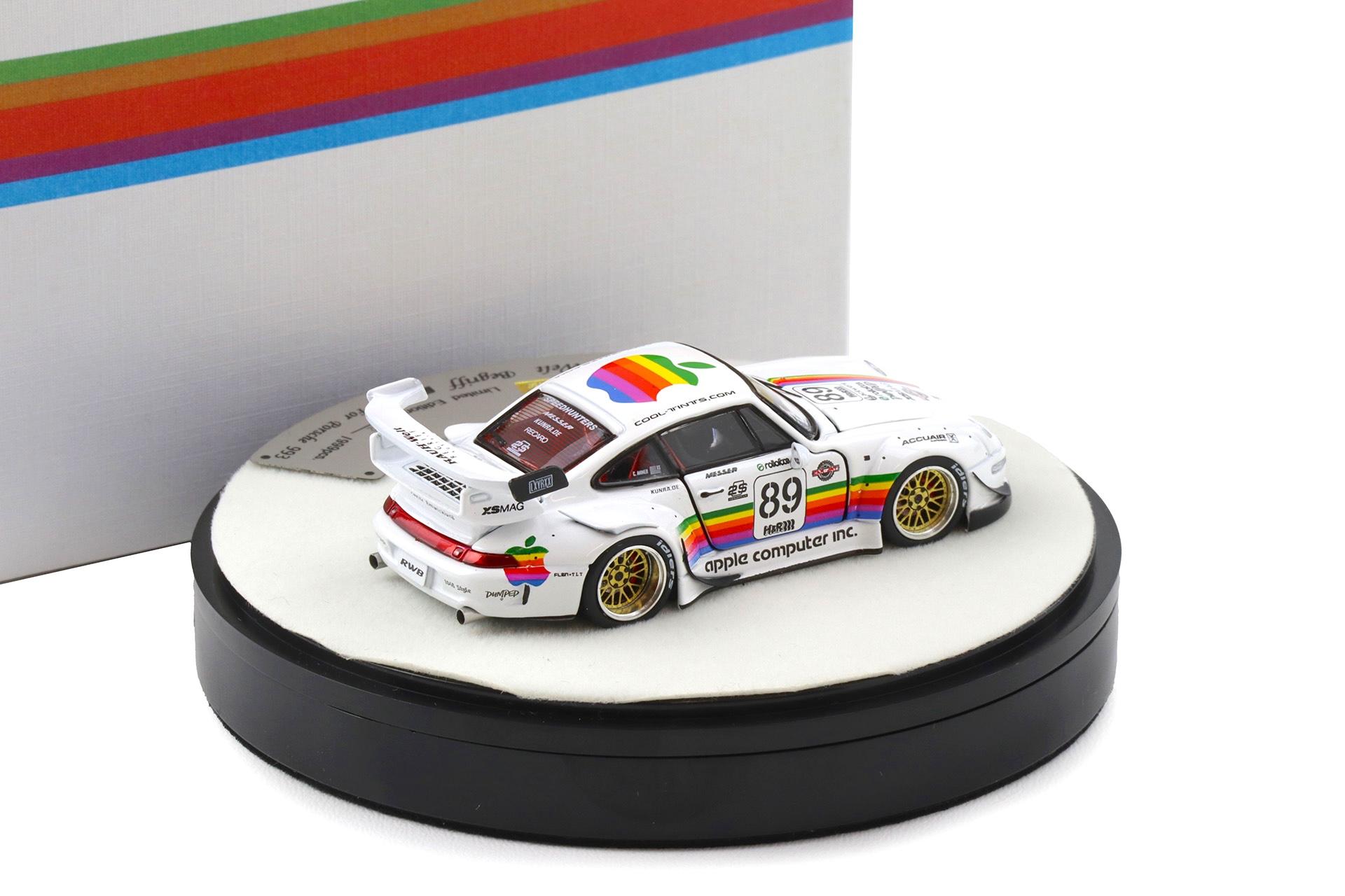 1:64 PGM Deluxe Porsche 911 993 RWB white Apple full openings - Limited 999 pcs.