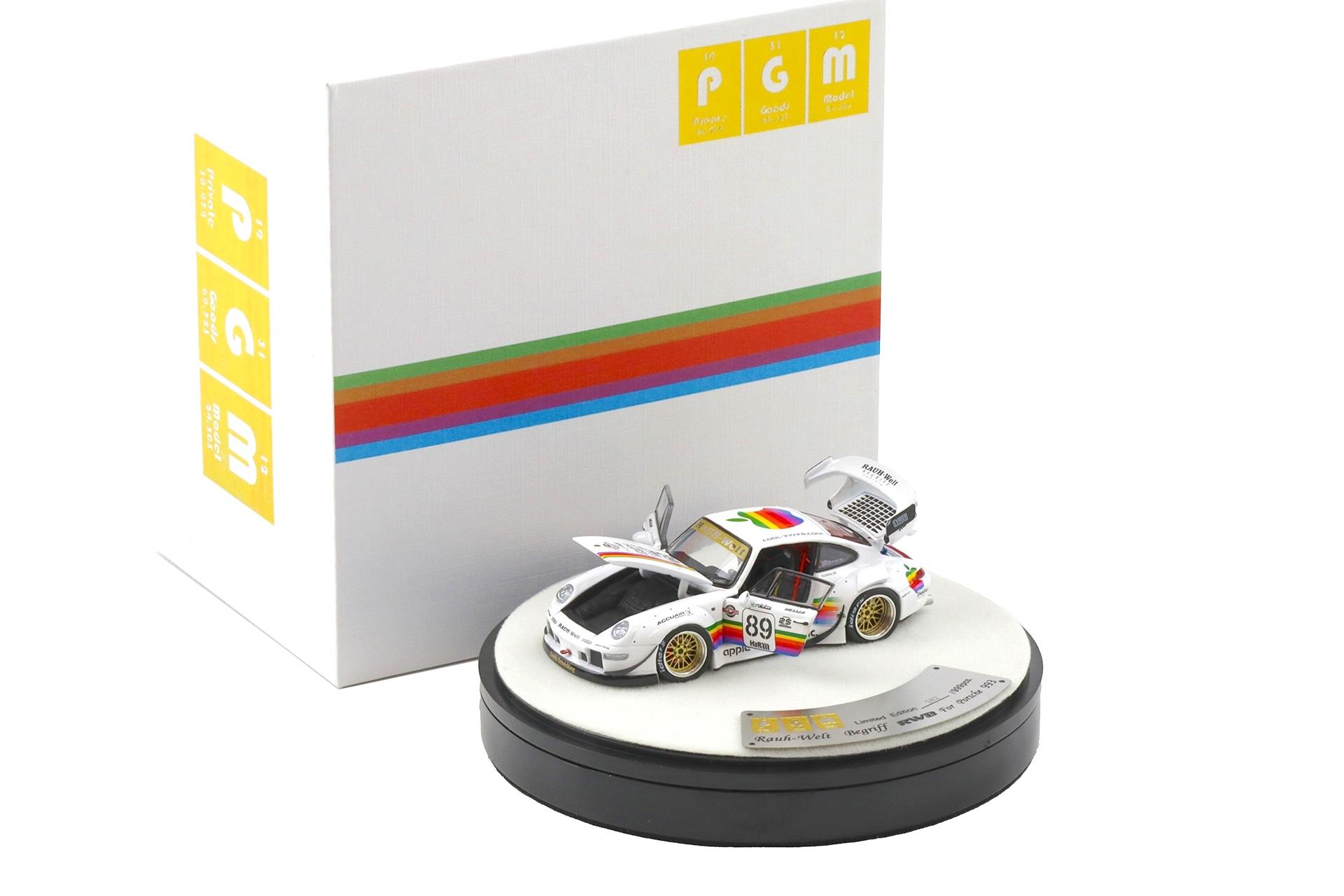 1:64 PGM Deluxe Porsche 911 993 RWB white Apple full openings - Limited 999 pcs.