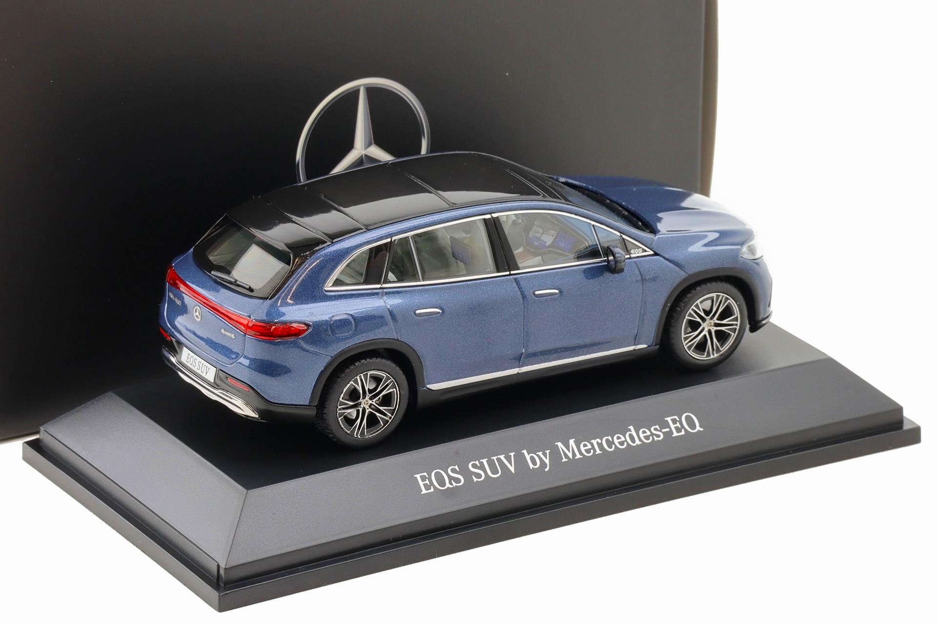 1:43 Spark Mercedes EQS SUV X296 Electric Art Line sodalite blue DEALER VERSION