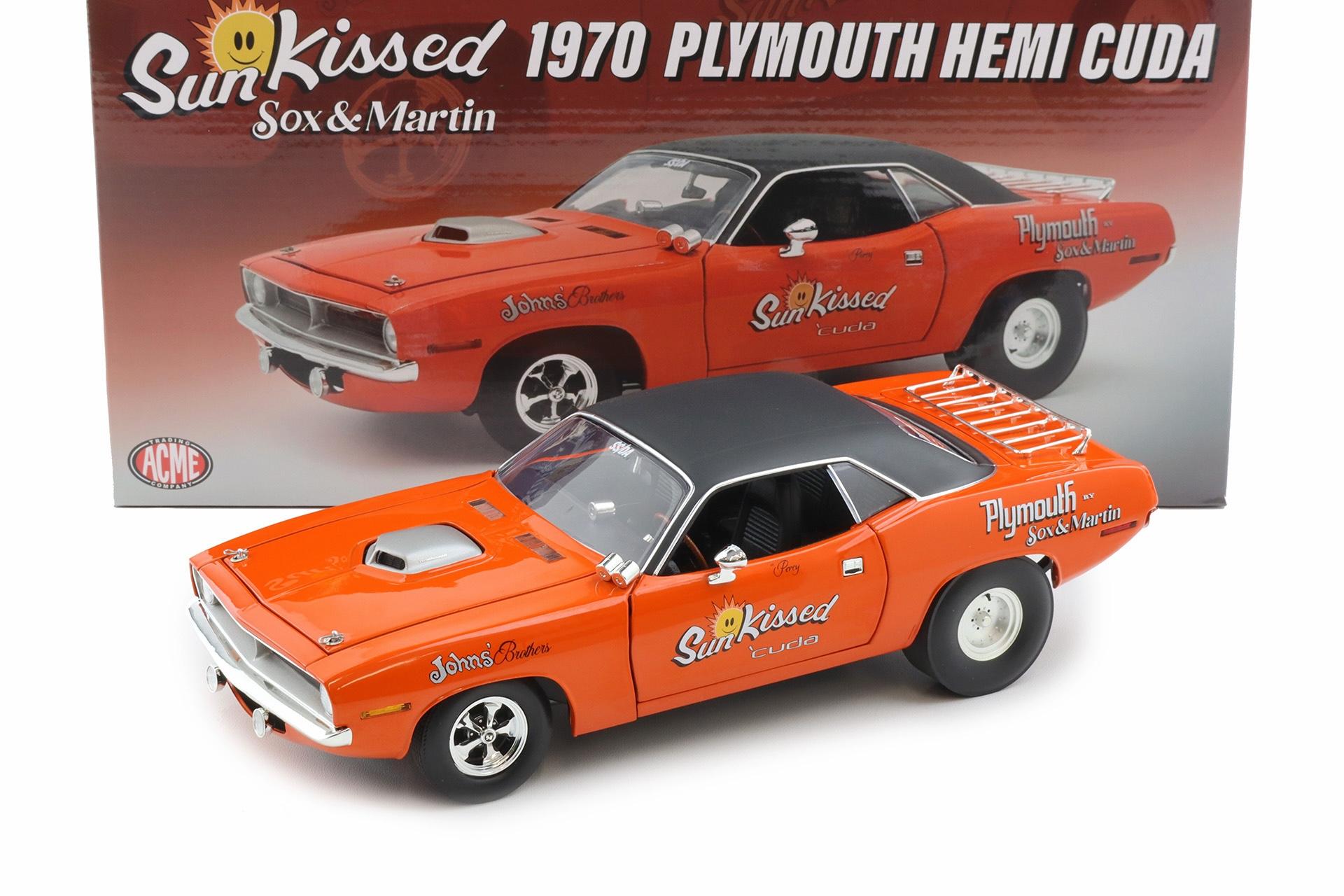 1:18 ACME 1970 Plymouth Hemi Cuda Sox & Martin Sun Kissed orange A1806139