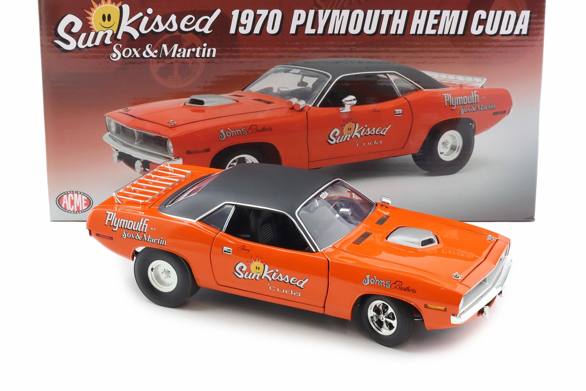 1:18 ACME 1970 Plymouth Hemi Cuda Sox & Martin Sun Kissed orange A1806139