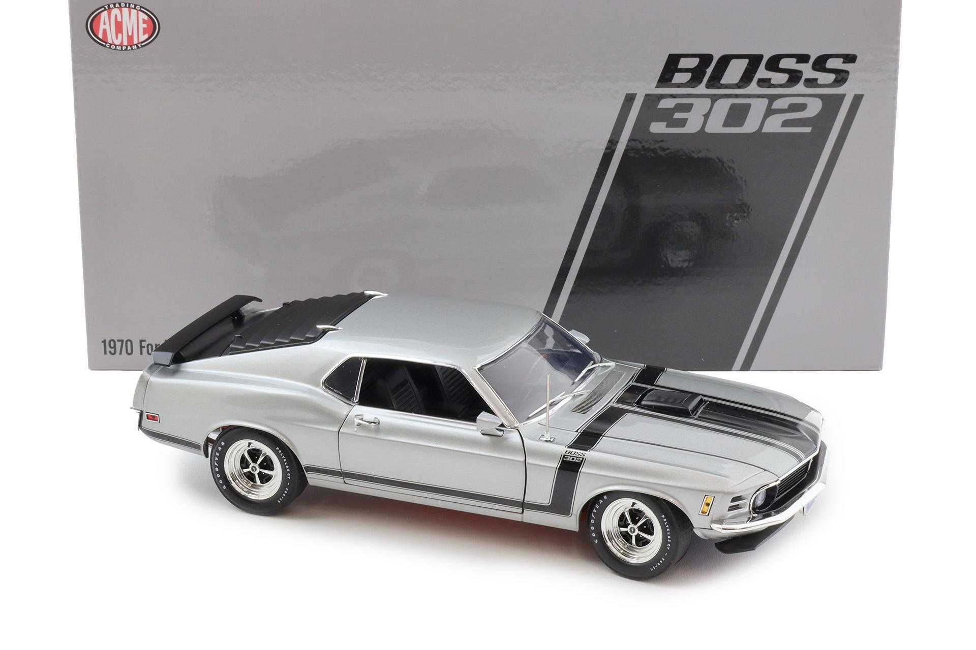 1:18 ACME 1970 Ford Mustang Boss 302 Coupe Special Order light grey A1801893