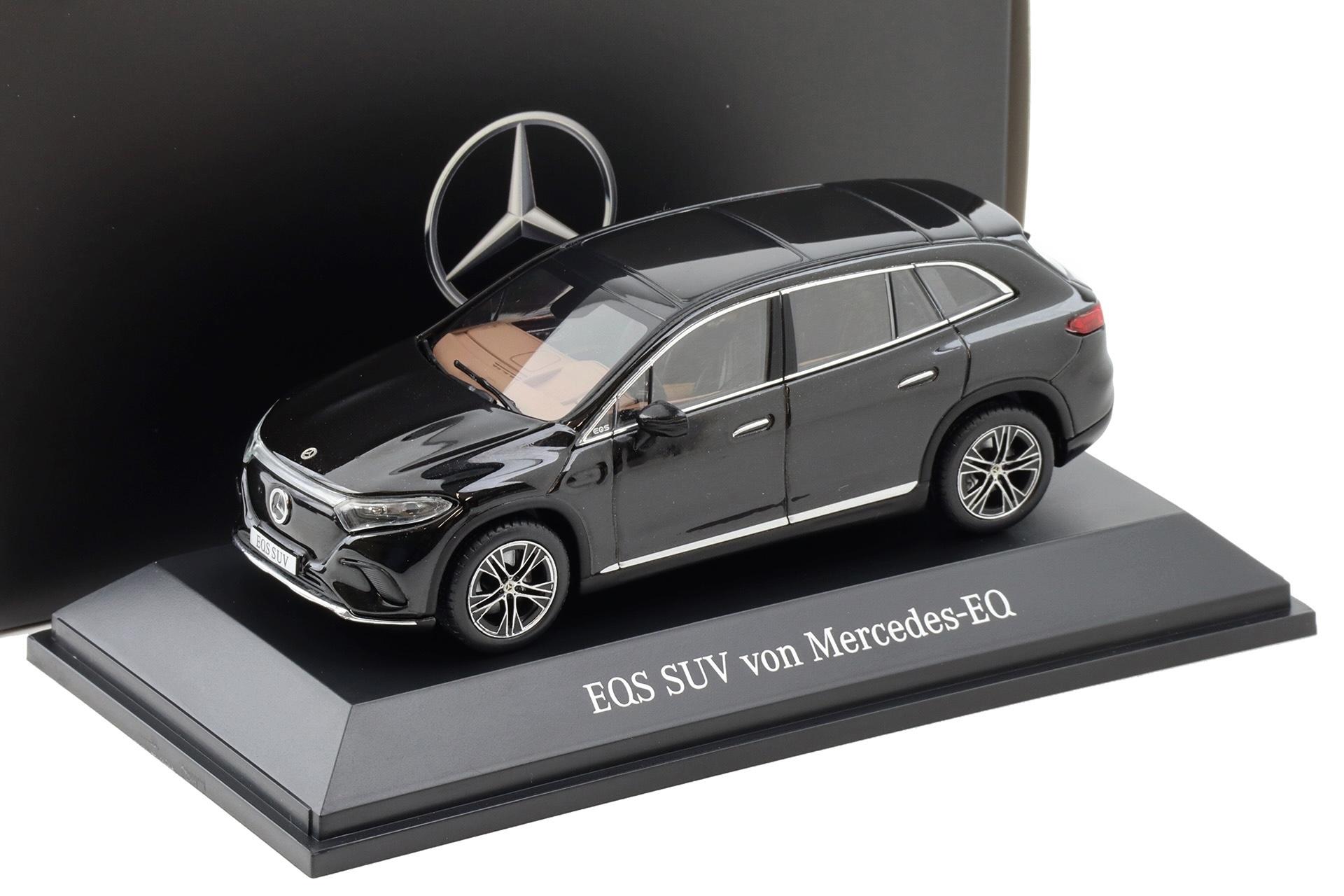 1:43 Spark Mercedes EQS SUV X296 Electric Art Line obsidian black DEALER VERSION