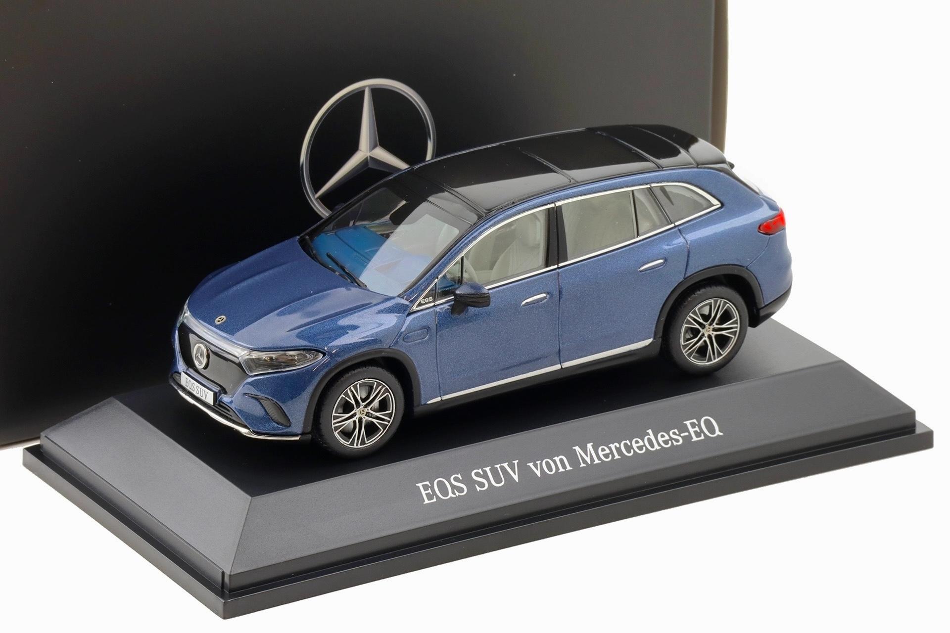 1:43 Spark Mercedes EQS SUV X296 Electric Art Line sodalite blue DEALER VERSION