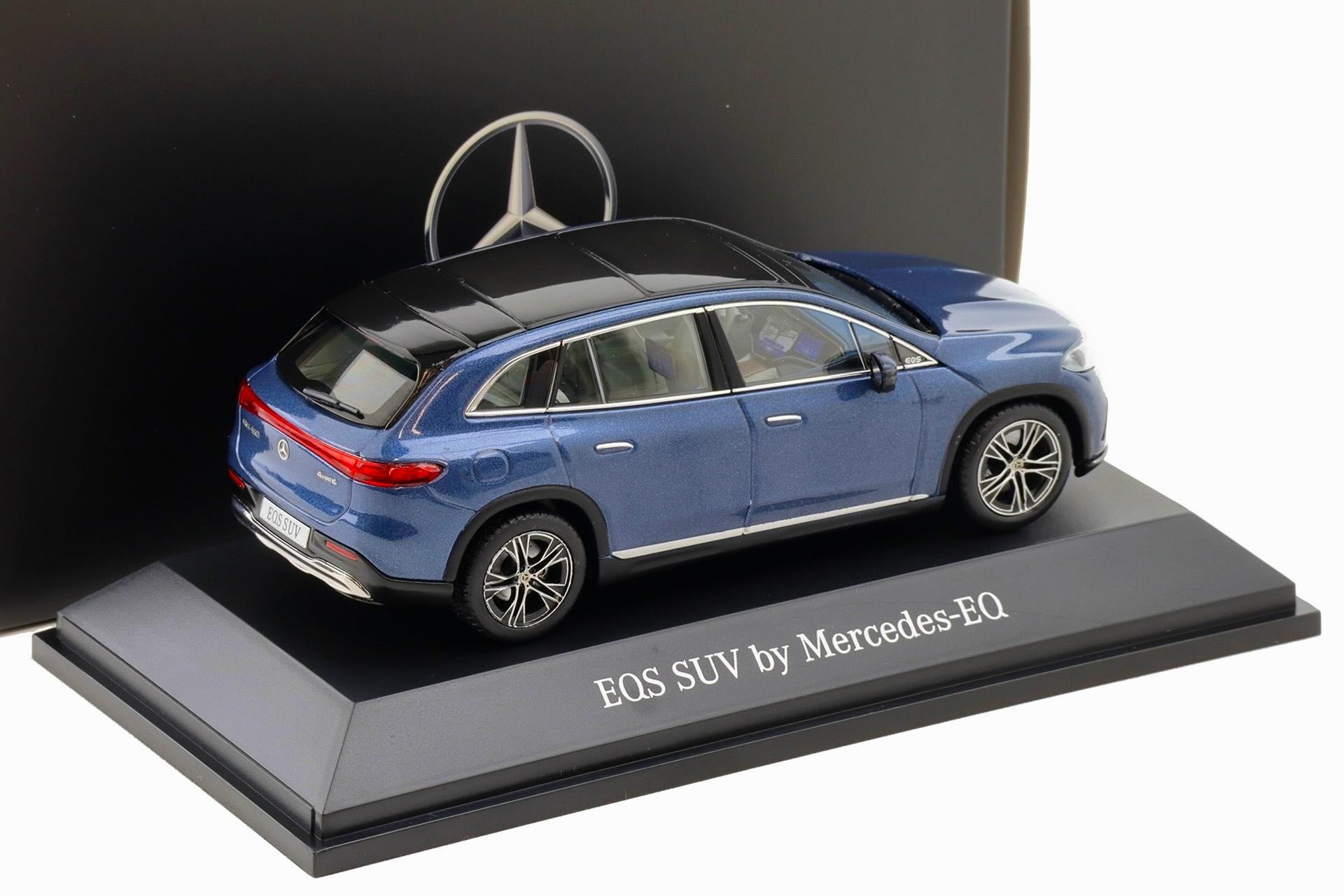1:43 Spark Mercedes EQS SUV X296 Electric Art Line sodalite blue DEALER VERSION