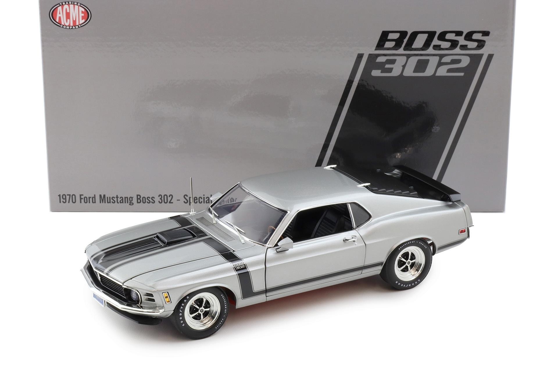 1:18 ACME 1970 Ford Mustang Boss 302 Coupe Special Order light grey A1801893
