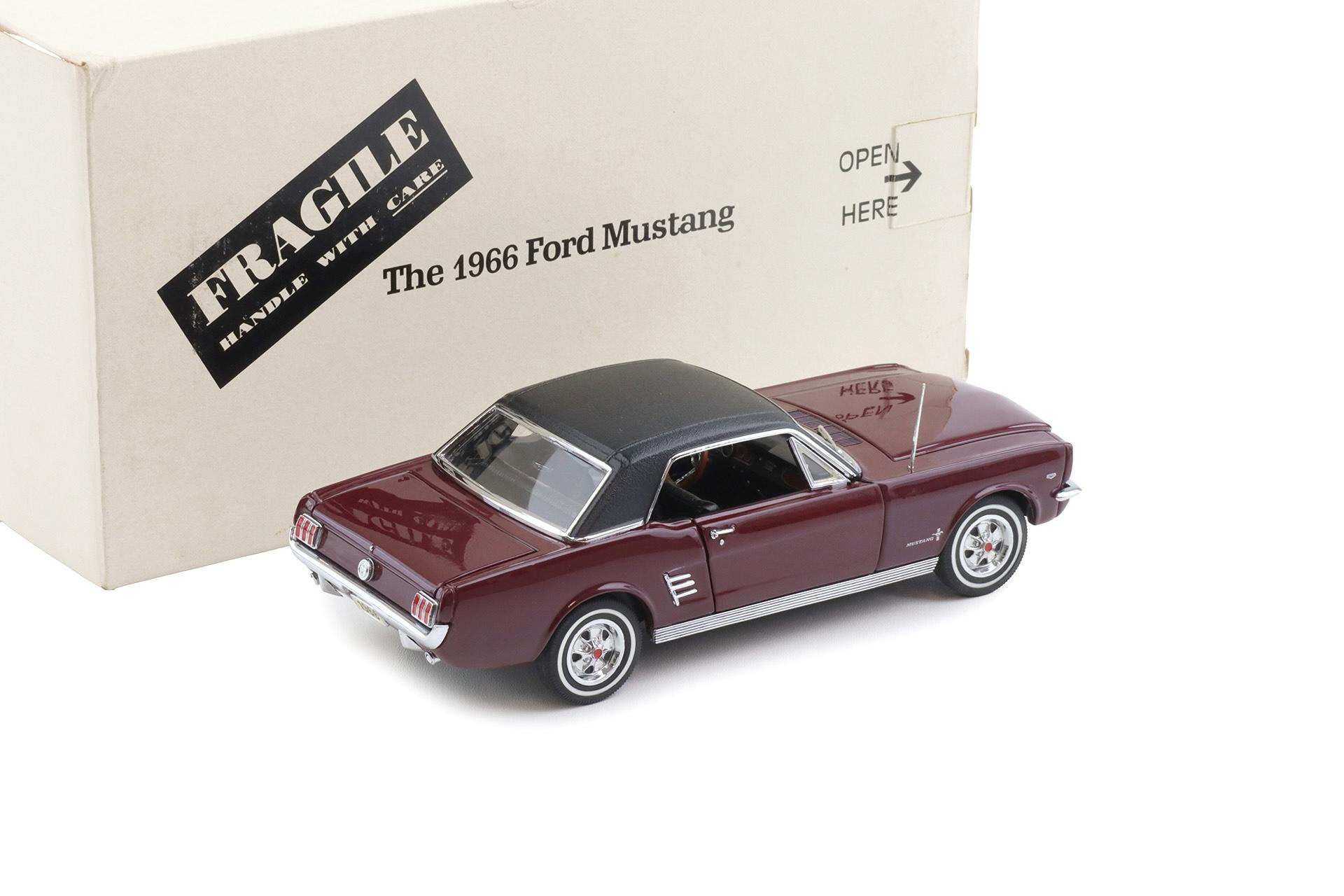 1:24 Danbury Mint 1966 Ford Mustang Coupe Vintage Burgundy/ black