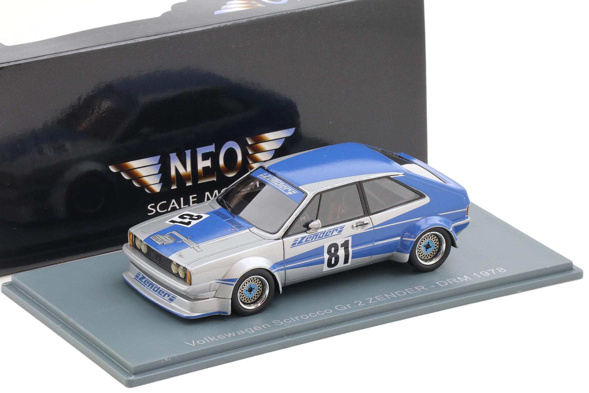 1:43 NEO VW Scirocco Gr.2 Zender DRM 1978 #81 silver/blue