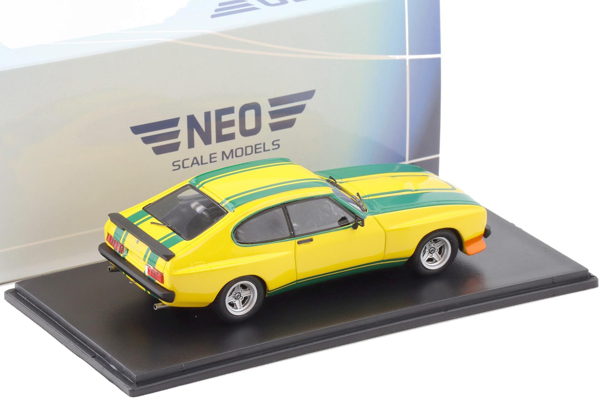 1:43 NEO Ford Capri II 3.0S X-Pack Coupe yellow/ green stripes