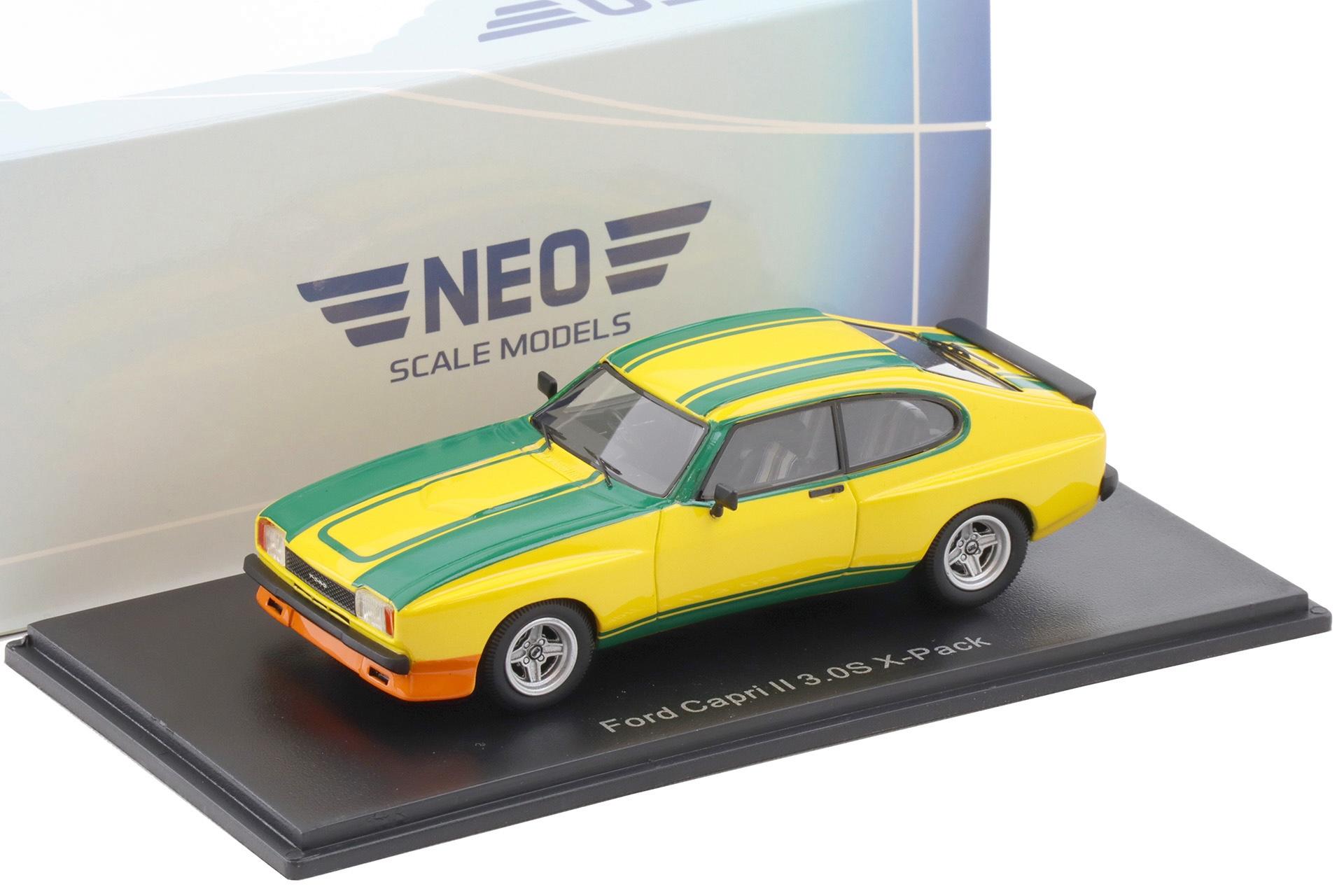 1:43 NEO Ford Capri II 3.0S X-Pack Coupe yellow/ green stripes