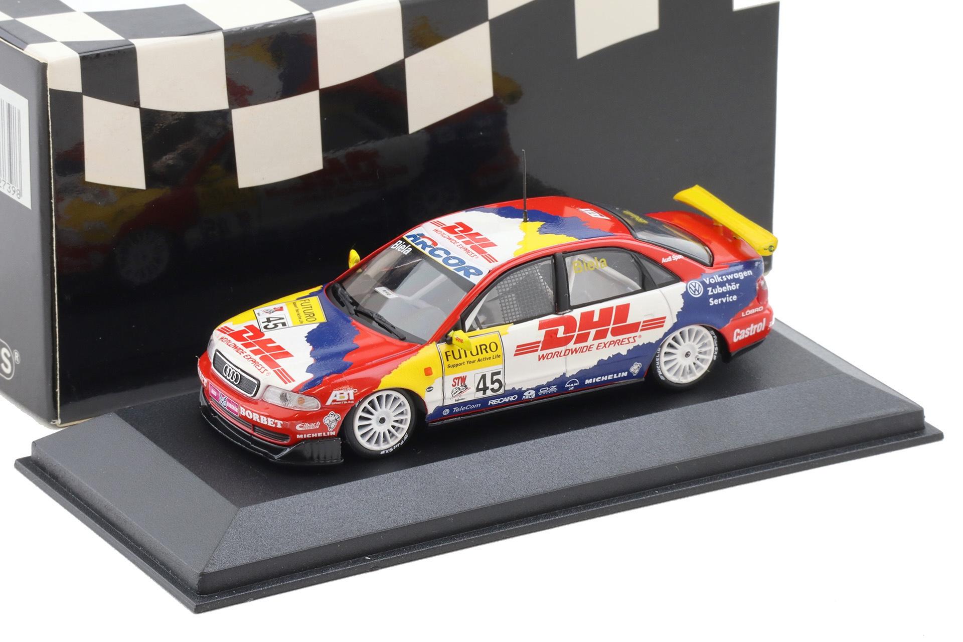 1:43 Minichamps Audi A4 STW 1998 Team Abt F.Biela #45 DHL