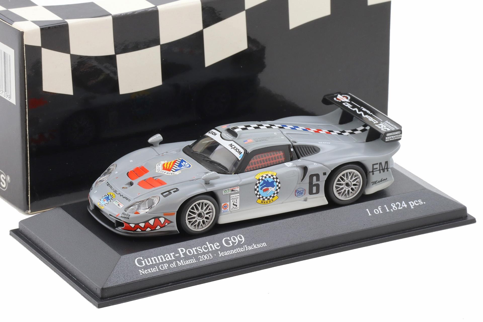 1:43 Minichamps Gunnar-Porsche G99 Shark Nextel GP of Miami 2003 Jeannette/ Jackson
