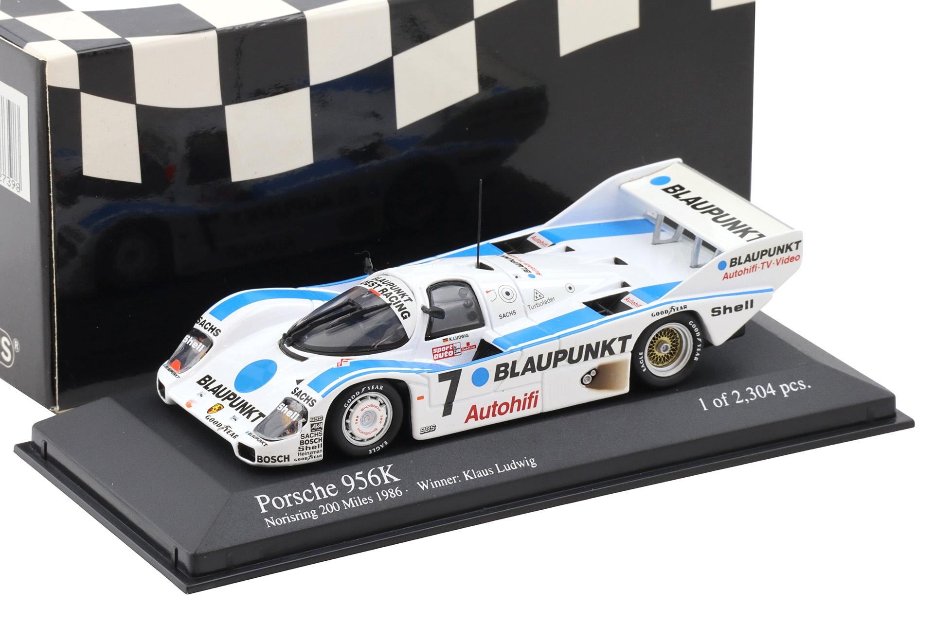 1:43 Minichamps Porsche 956K Joest Racing Norisring 200 Miles 1986 Winner Ludwig #7