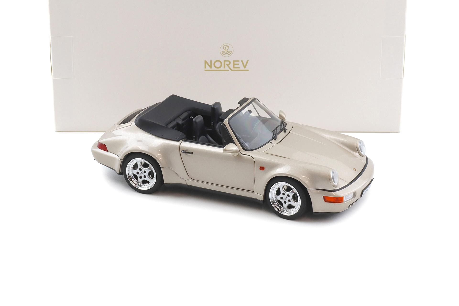 1:18 Norev Porsche 911 964 Carrera 2 WTL Cabriolet 1992 Zermatt silver