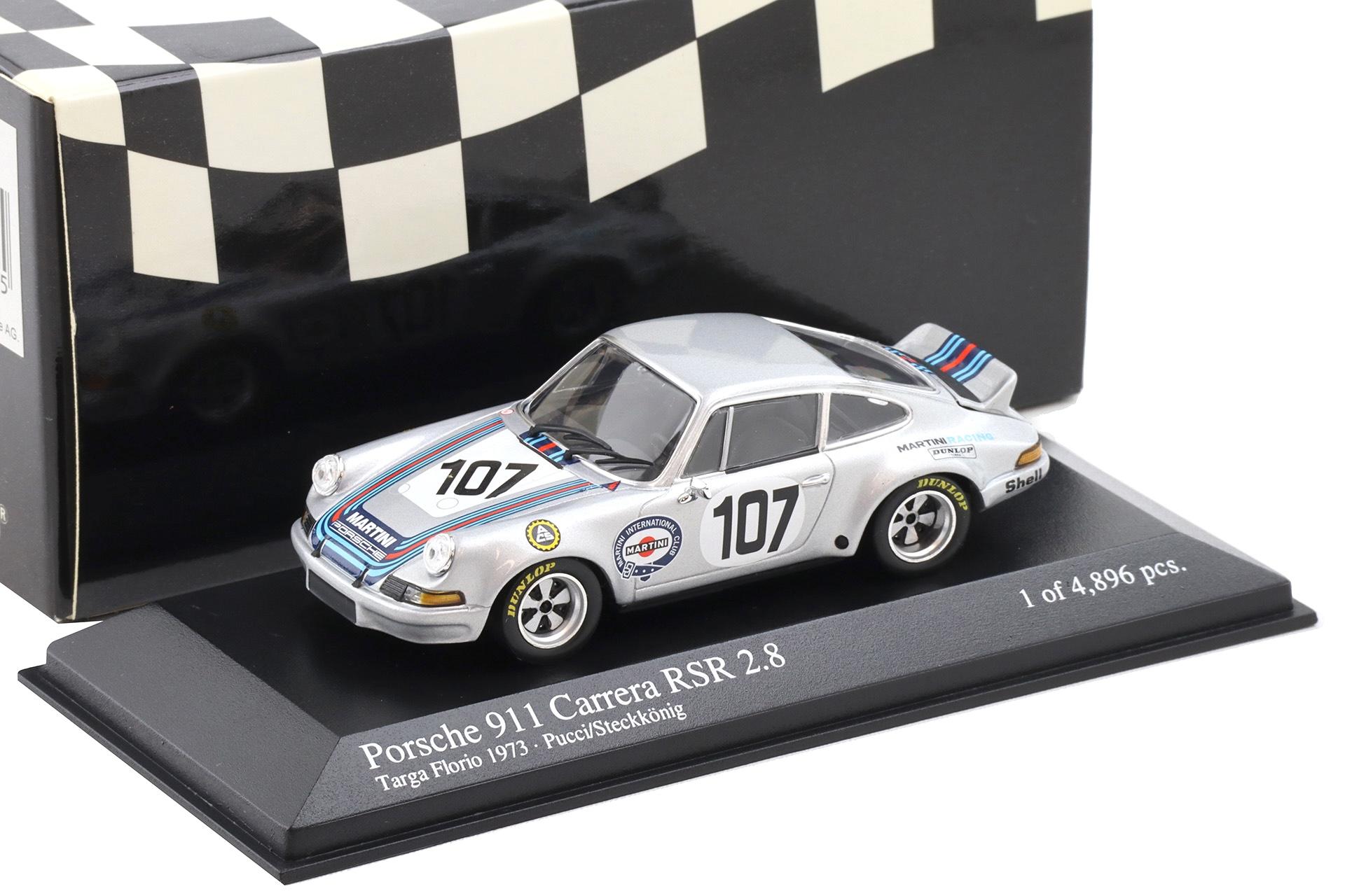 1:43 Minichamps Porsche 911 RSR 2.8 Targa Florio 1973 Martini #107 Pucci/Steckkönig
