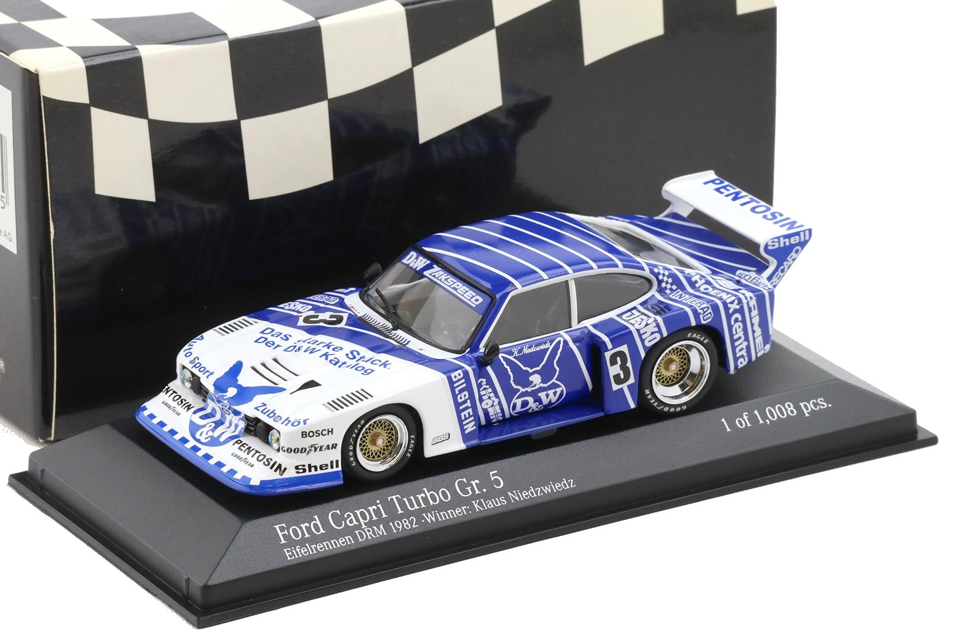 1:43 Minichamps Ford Capri Turbo Gr.5 Team Zakspeed Eifelrennen DRM 1982 Niedzwiedz