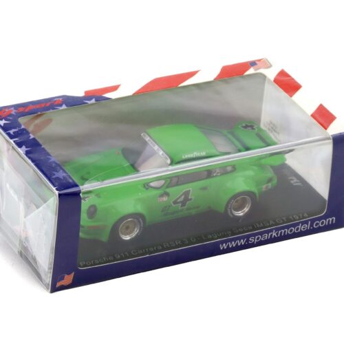 1:43 Spark Porsche 911 Carrera RSR 3.0 Laguna Seca IMSA GT 1974 green #4