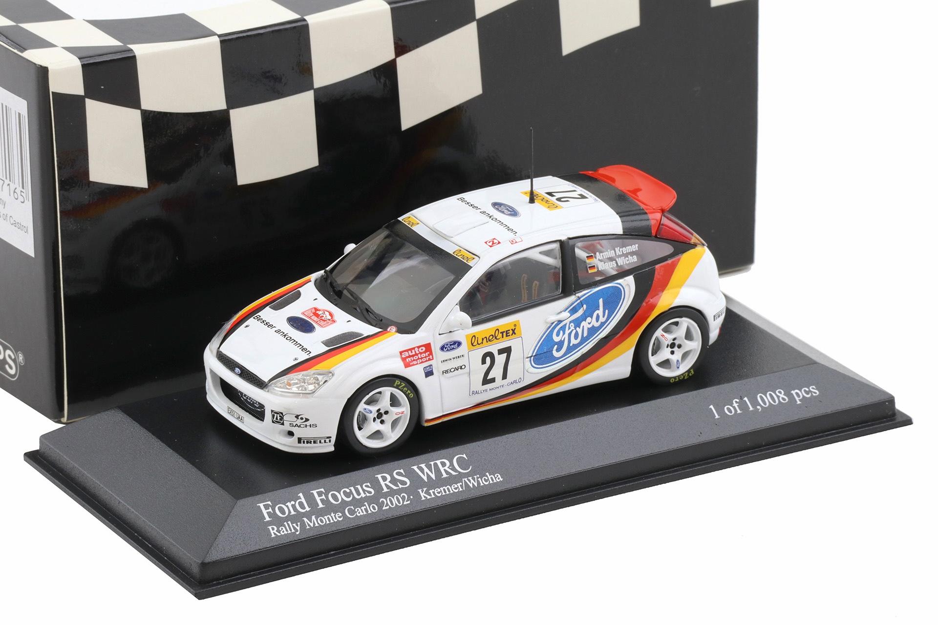 1:43 Minichamps Ford Focus RS WRC Rallye Monte Carlo 2002 Kremer/ Wicha #27