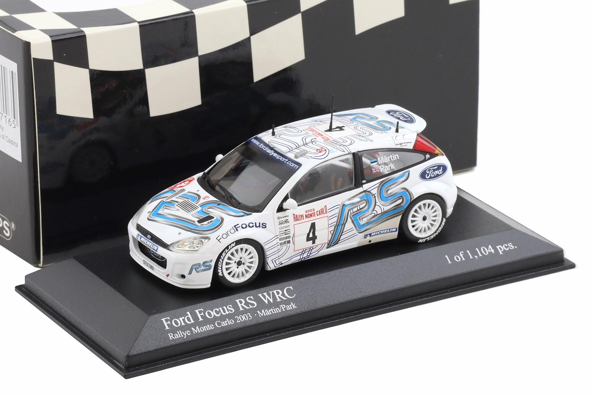 1:43 Minichamps Ford Focus RS WRC Rally Monte Carlo 2003 Märtin/Park #4