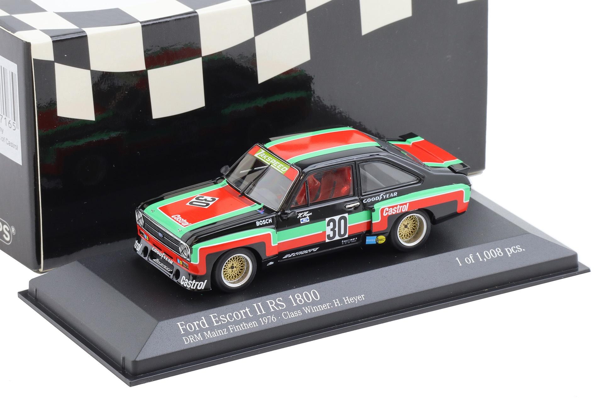 1:43 Minichamps Ford Escort II RS 1800 DRM Mainz Finthen 1976 Class Winner Heyer #30