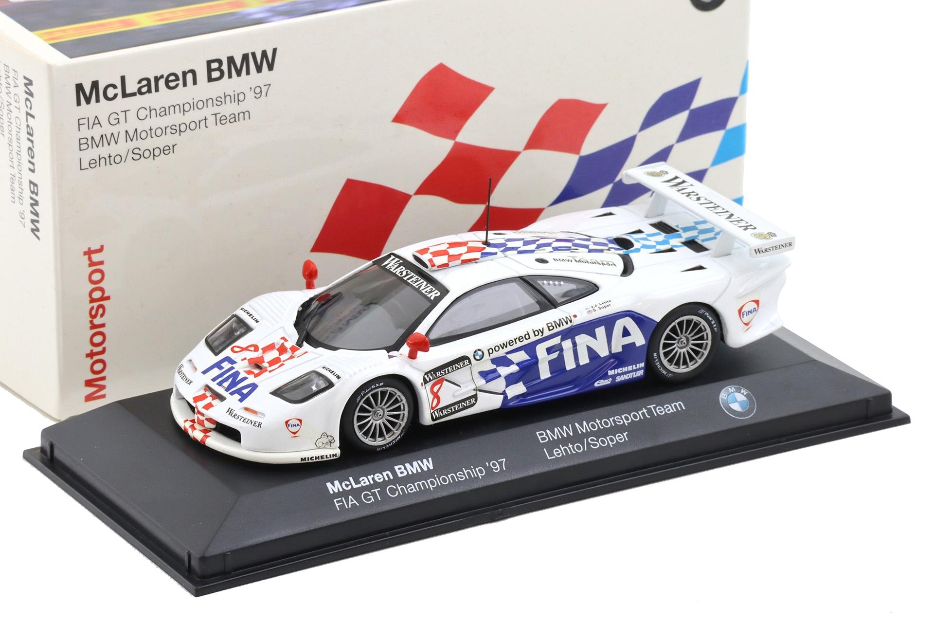 1:43 Minichamps BMW McLaren F1 FIA GT 1997 BMW Motorsport Team Letho/Soper #8
