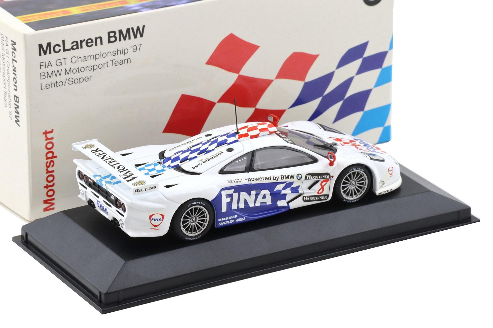 1:43 Minichamps BMW McLaren F1 FIA GT 1997 BMW Motorsport Team Letho/Soper #8