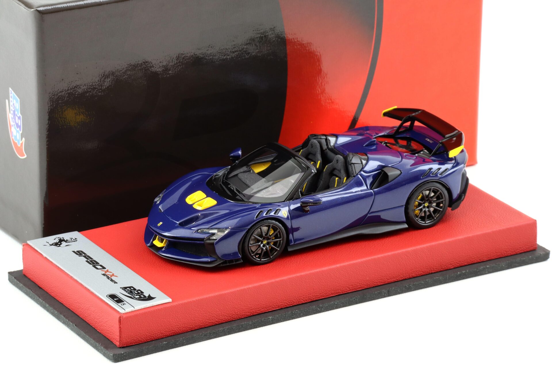 ID 101574 orig.jpg 1:43 BBR Ferrari SF90XX Spider Blue Electric with leather base - Limited 5 pcs.