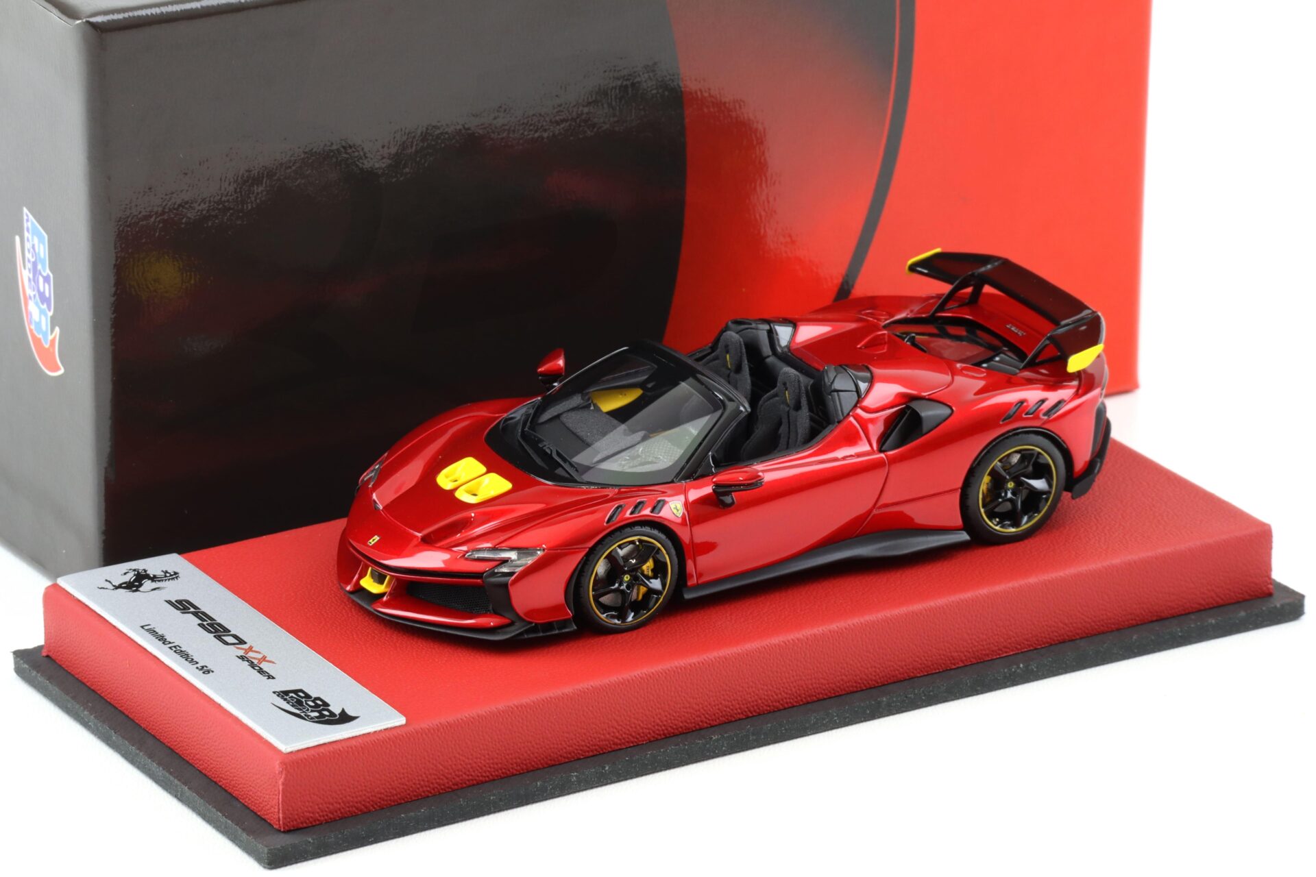 ID 101589 orig.jpg 1:43 BBR Ferrari SF90XX Spider Rosso Portofino with leather base - Limited 6 pcs.